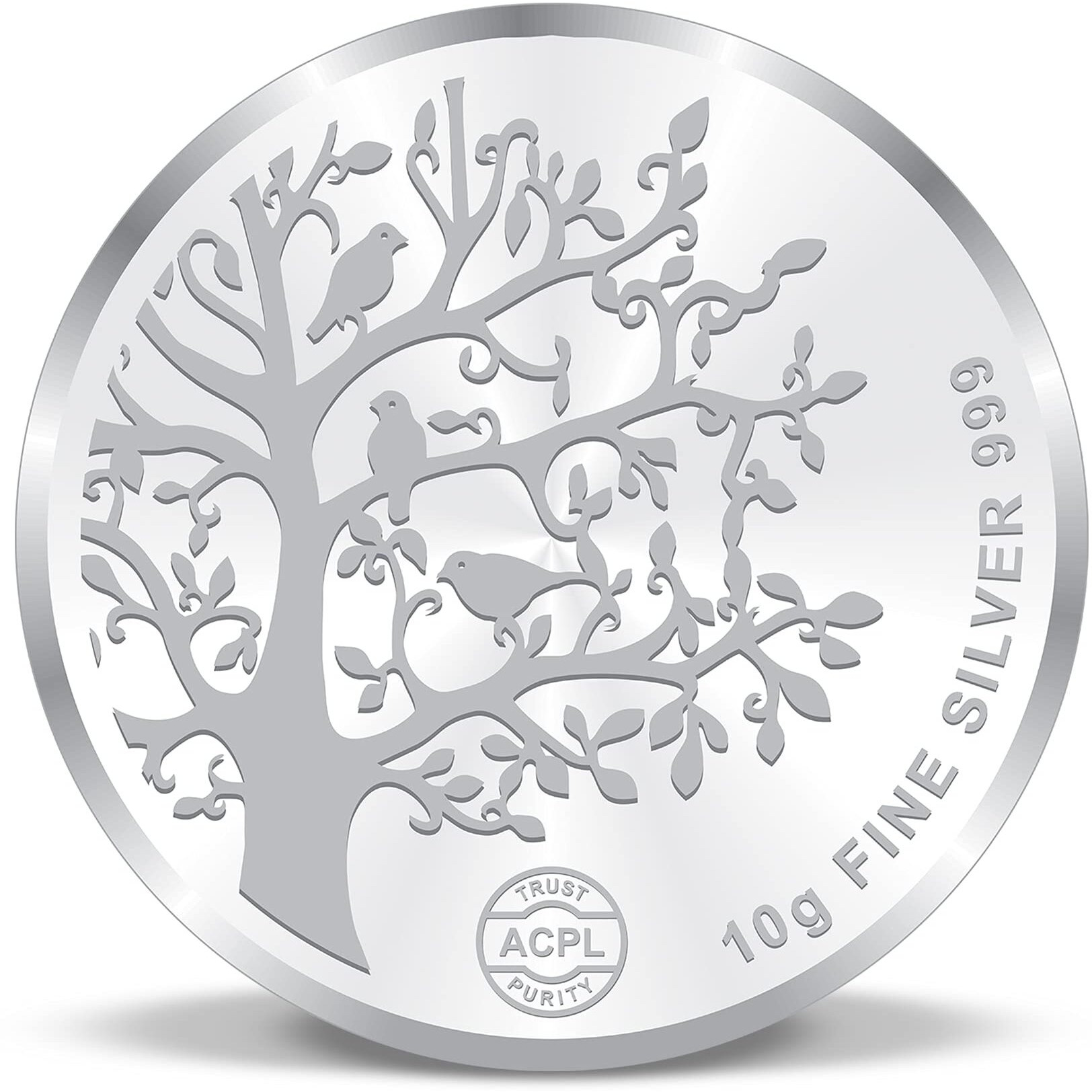ACPL Precious Moments BIS Hallmarked 10 gram Silver Coin Banyan Tree 999 Pure