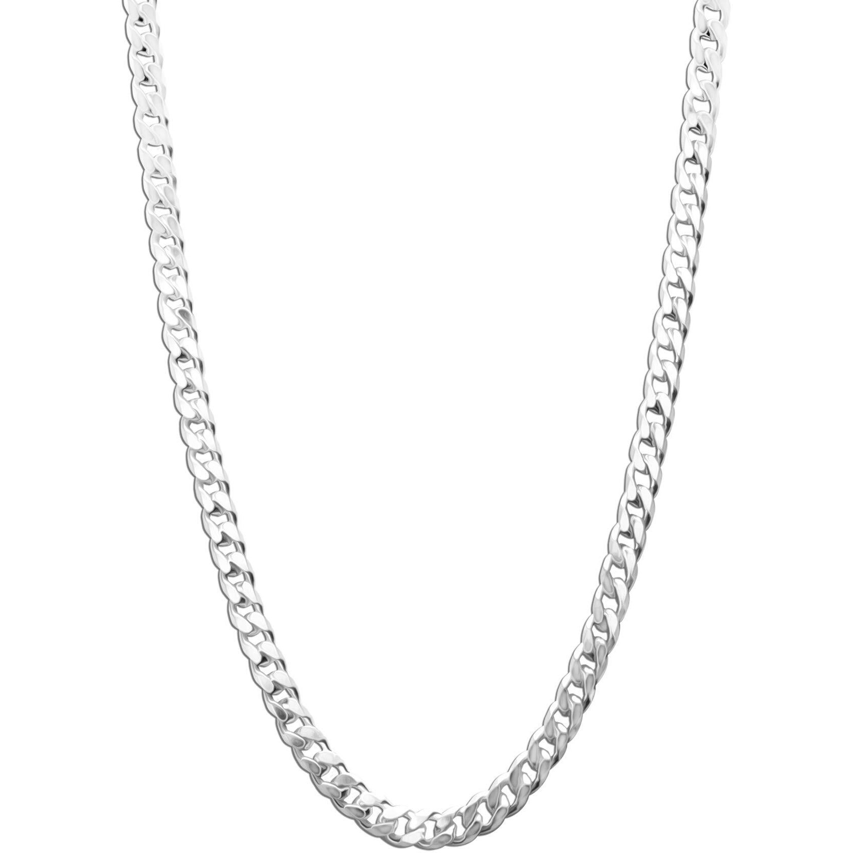 Amazon Brand - Nora Nico 925 Sterling Silver BIS Hallmarked 3.5 MM Italian Curb Link Chain Necklace for Women 18 Inches