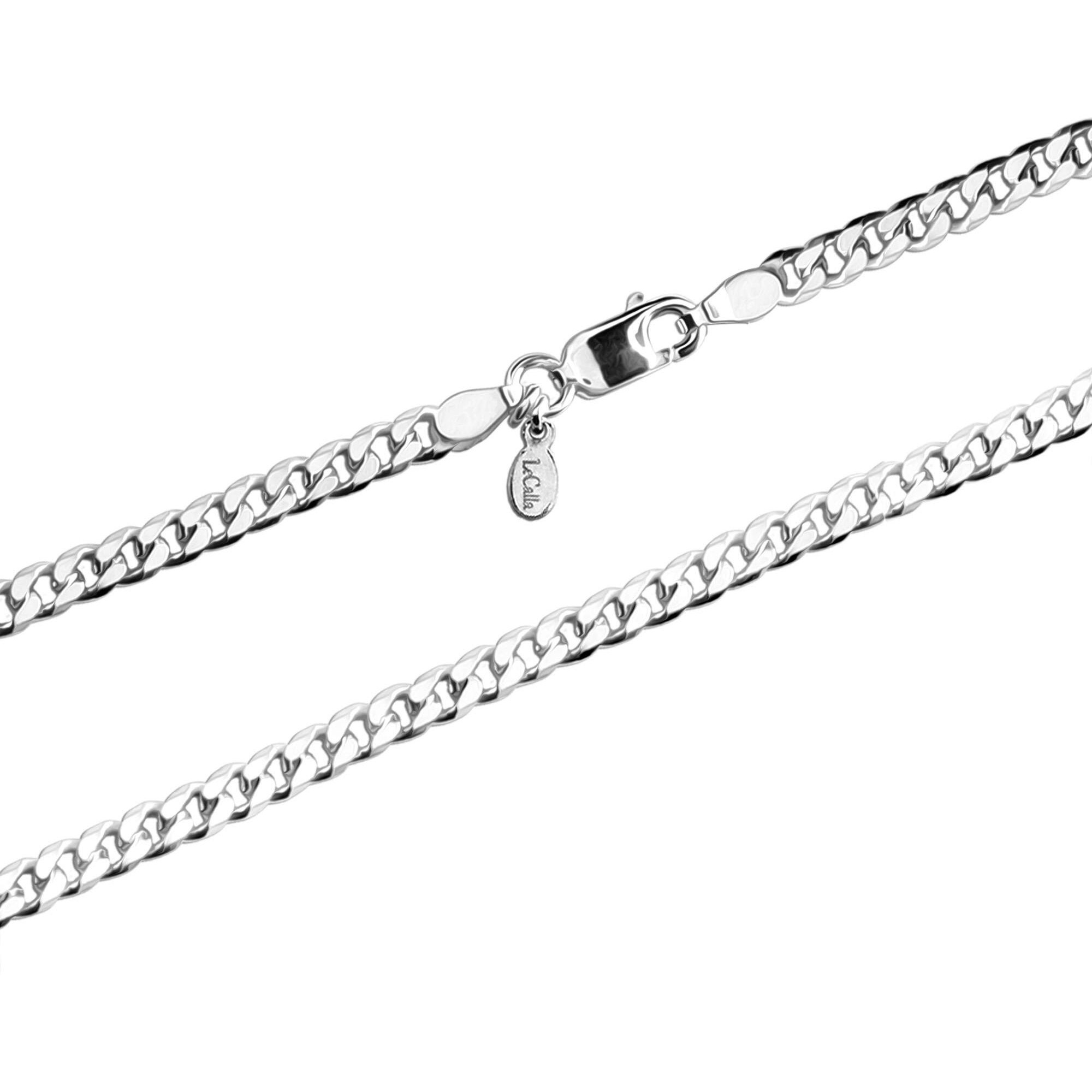 Amazon Brand - Nora Nico 925 Sterling Silver BIS Hallmarked 3.5 MM Italian Curb Link Chain Necklace for Women 18 Inches