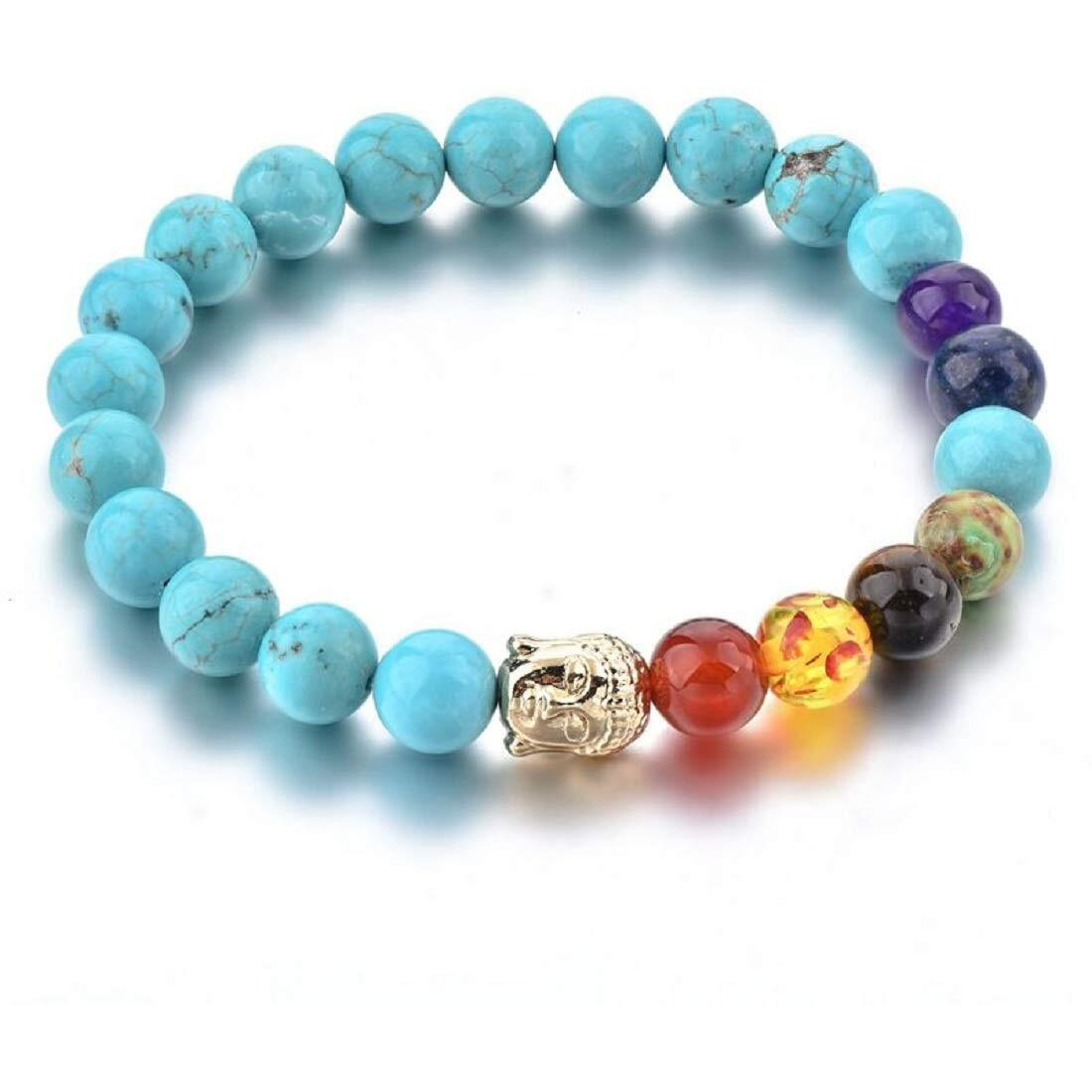 Hot And Bold Orignal 7 Chakra Reiki Feng Shui Healing Gem Stone Beads Crystals Charged Bracelet. For Unisex Adult