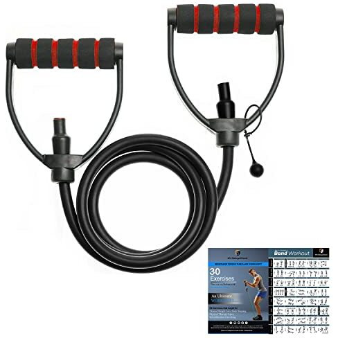 FirstFit Resistance Rubber Band Exercise Cord Professional Toning Tube Exerciser Exercise Band with Comfort Handles 35 to 40 Lbs, Assorted