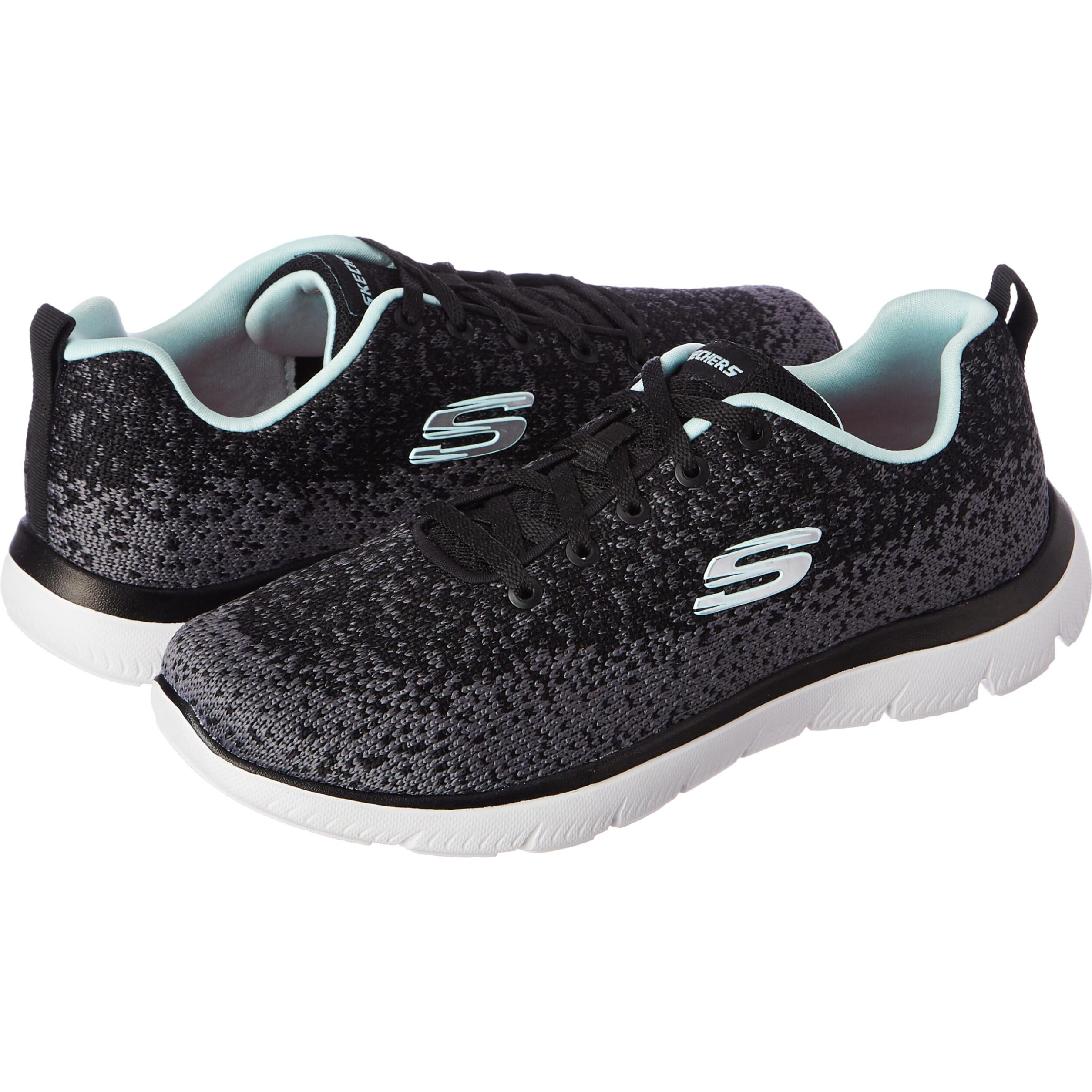 Skechers Womens Summits - 896224ID Black/Aqua Casual Shoe - 7 UK (10 US) (896224ID-BKAQ)