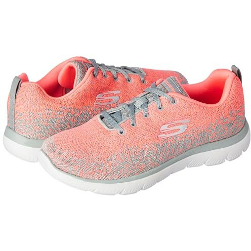 Skechers Womens Summits - 896224ID Gray/Coral Casual Shoe - 4 UK (7 US) (896224ID-GYCL)
