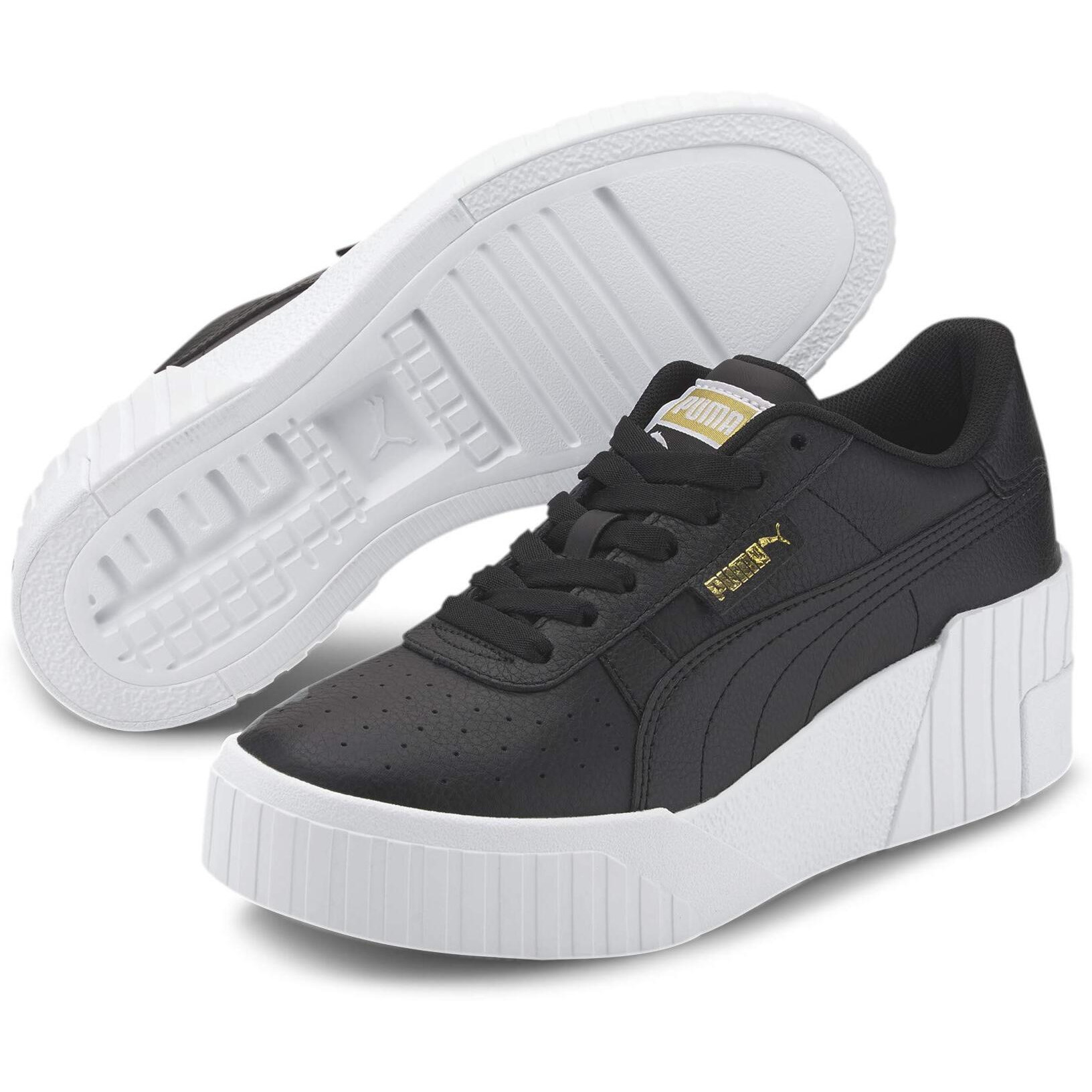 Puma Womens Cali Wedge Wns Black-White Sneaker - 3 UK (37343802)