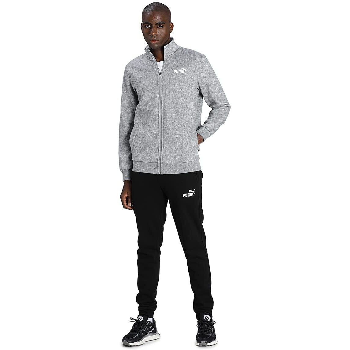 Puma Mens Clean Sweat Suit, Medium Gray Heather, L (58584103)