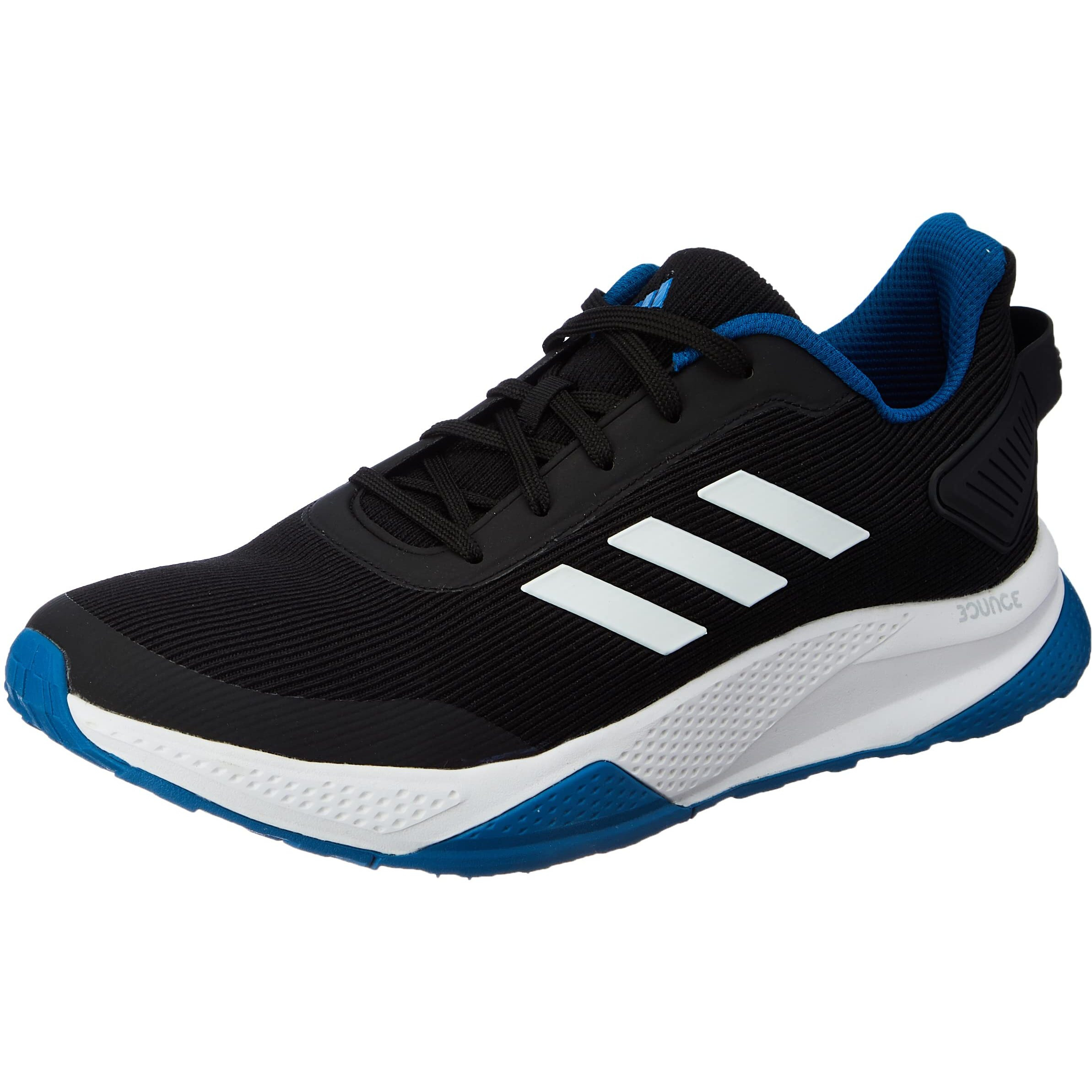 Adidas Men Synthetic and Mesh Run Steady M Running Shoes CBLACK/FTWWHT/DRKROY UK-9