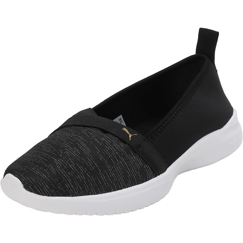 Puma Womens Adelina Space Metallics Black-Gold-White Sneaker - 4 UK (39853801)