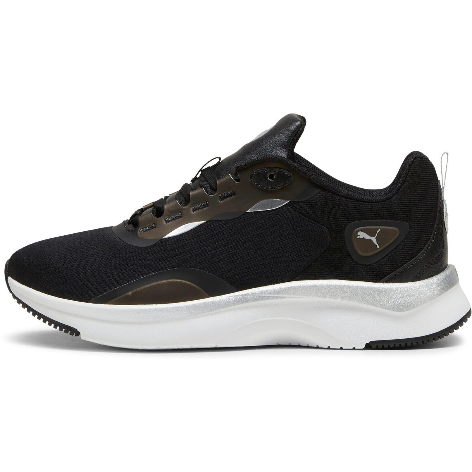 Puma Womens SOFTRIDE Orla Metallic Dream Black-Silver-Matte Silver-White Sneaker - 5 UK (39780402)
