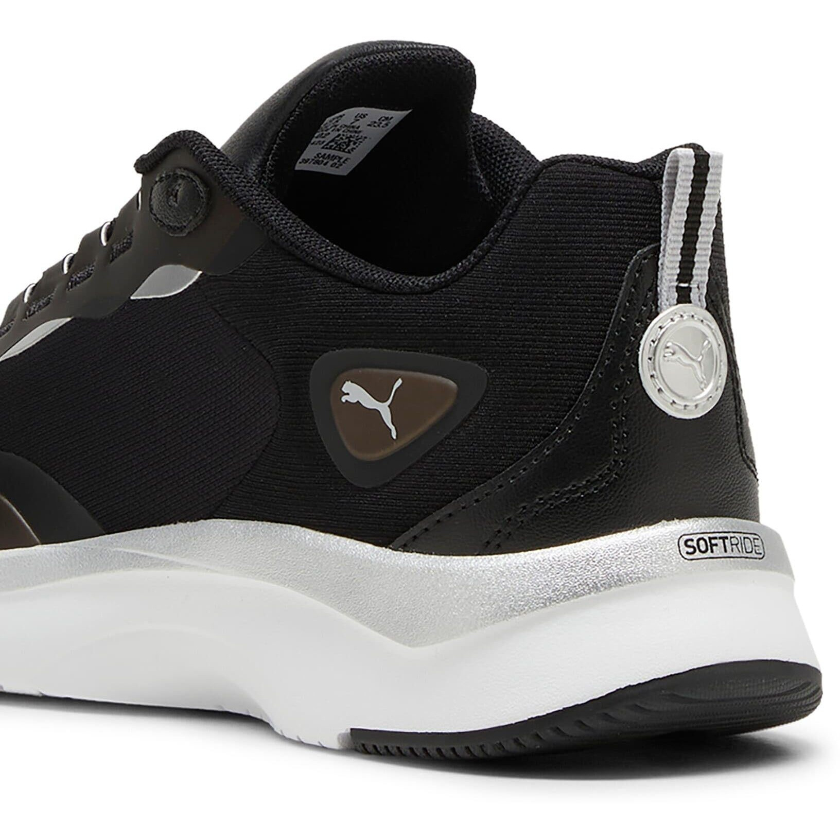Puma Womens SOFTRIDE Orla Metallic Dream Black-Silver-Matte Silver-White Sneaker - 5 UK (39780402)