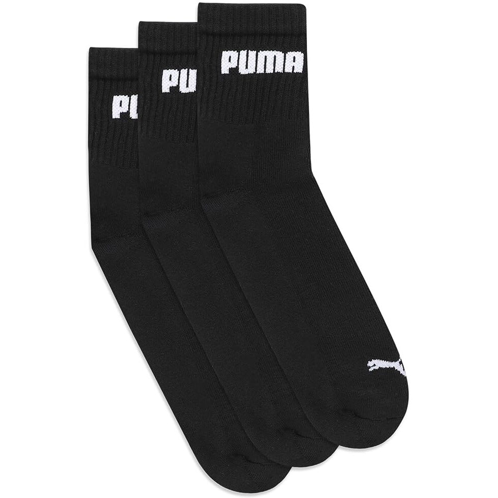 Puma Unisex-Adult Cotton Ess Quarter Regular Socks 3P, Black, 39/42 (68569502)