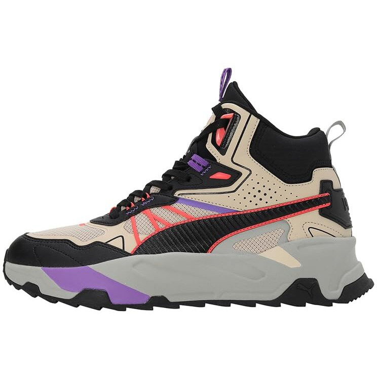 Puma Mens Trinity Mid Hybrid Granola-Black-Fiery Coral Sneaker - 6 UK (39232703)