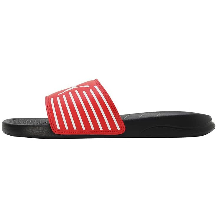 Puma unisex-adult Geo Black-Fiery Red-White Slide Sandal - 8 UK (39453803)