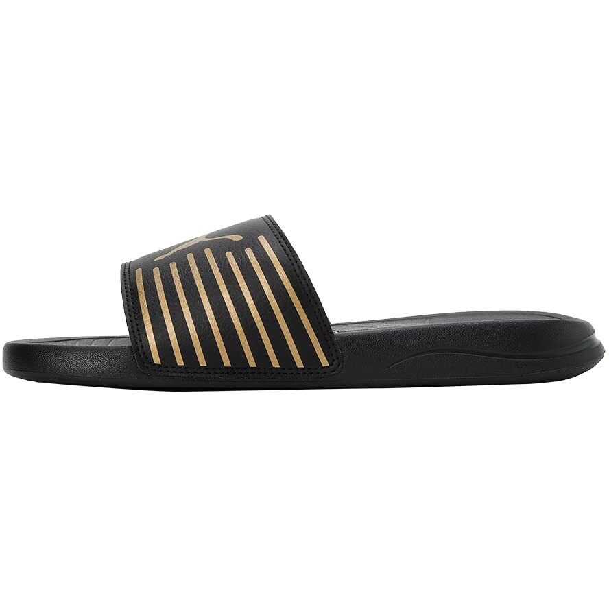 Puma unisex-adult Geo Black-Metallic Gold Slide Sandal - 8 UK (39453806)