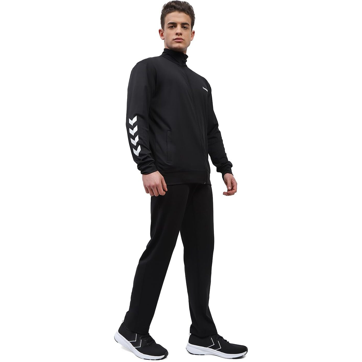 hummel Promo Men's All weather Regular Fit Track Suit with Zipper and Pockets Comfortable Breathable Stretchable Soft Fabric For Everyday Use Ideal for Gym Training or Running Loungwear