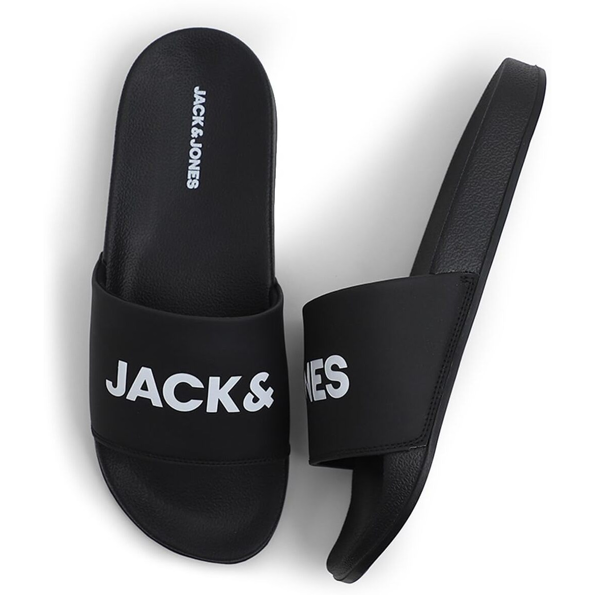 Jack & Jones mens 12264299 JetBlack Slipper - 8 UK (12264299-Jet Black)
