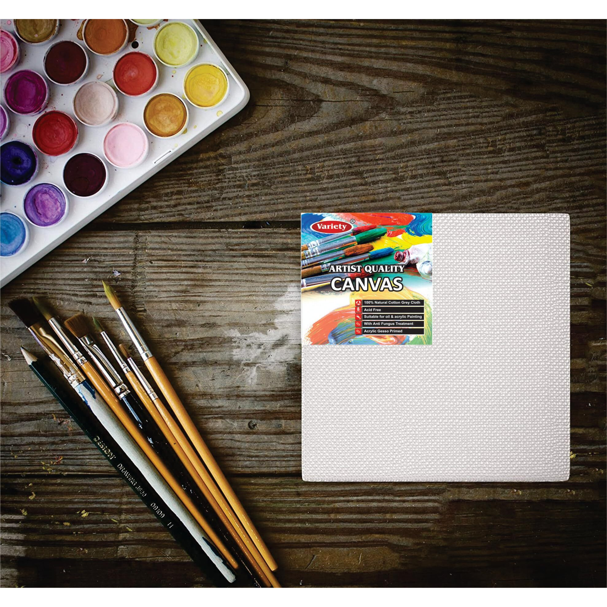 Variety Canvas 10 Pieces 10 x 12 Inch, A4 Size Canvas Boards for Painting, Acrylic Oil Painting Board Set (White)