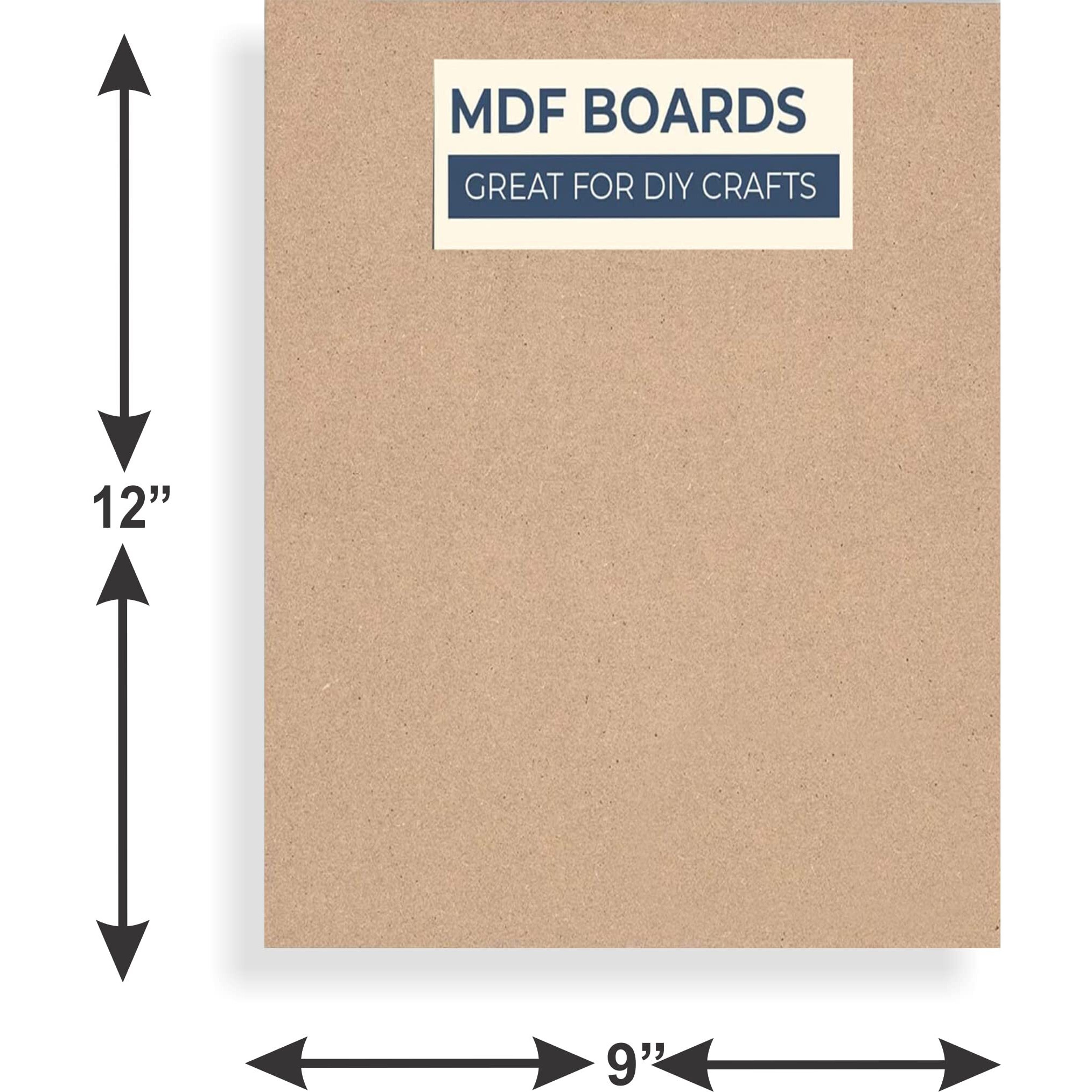 Variety Canvas 6 Piece A4 Size MDF Boards for Art and Craft, Wood MDF Sheets for Craft Work, DIY MDF Cutouts (MDF -Square 9 x 12-6PC)