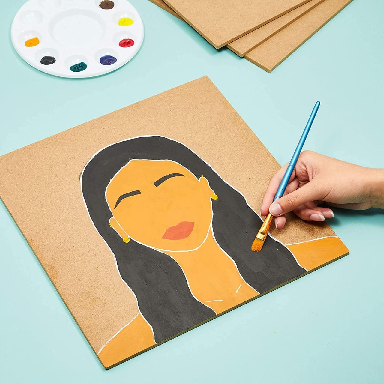 Variety Canvas 6 Piece A4 Size MDF Boards for Art and Craft, Wood MDF Sheets for Craft Work, DIY MDF Cutouts (MDF -Square 9 x 12-6PC)