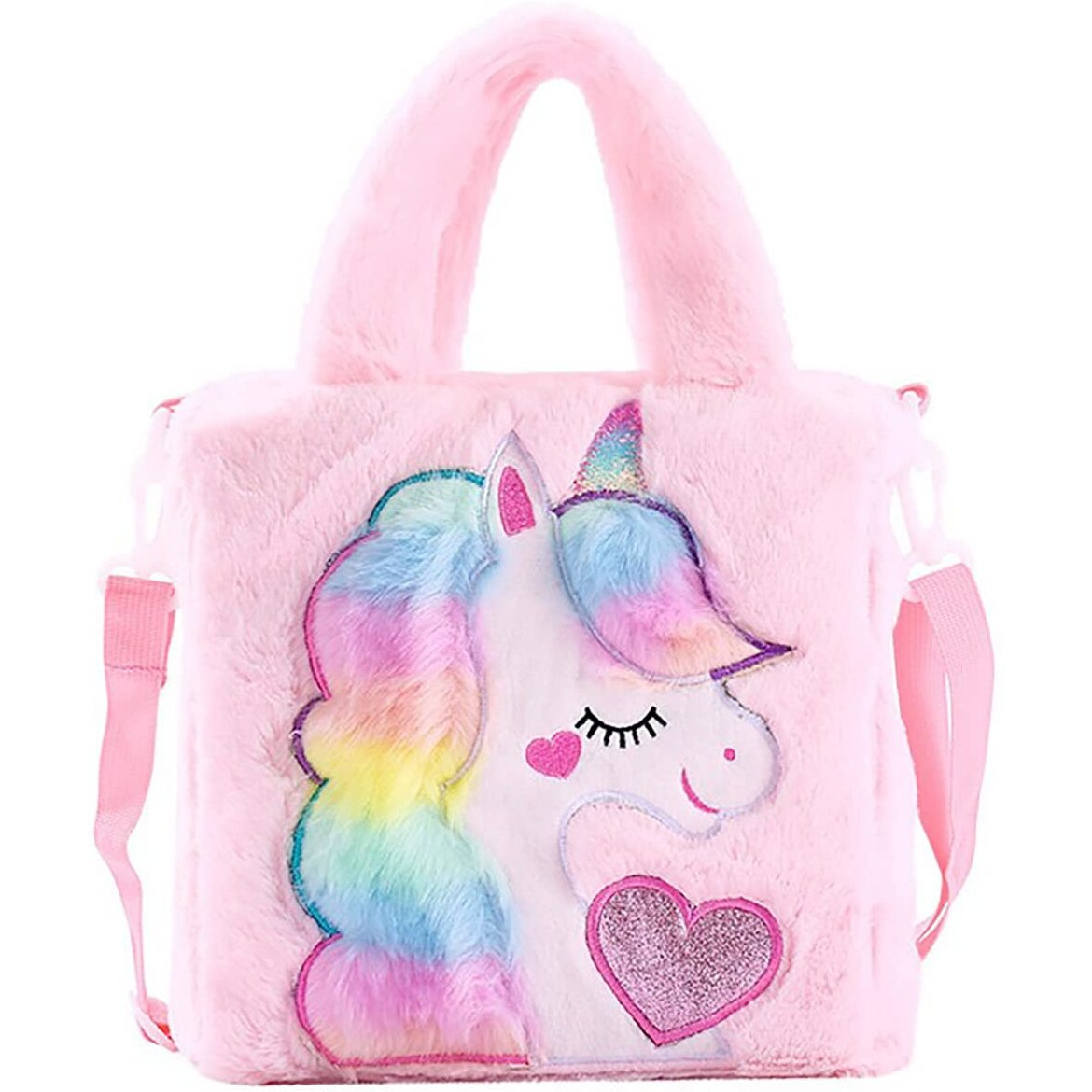 ADISA Toddler Bag Princess Cute Crossbody Handbags Gift for Girls (Baby Pink)