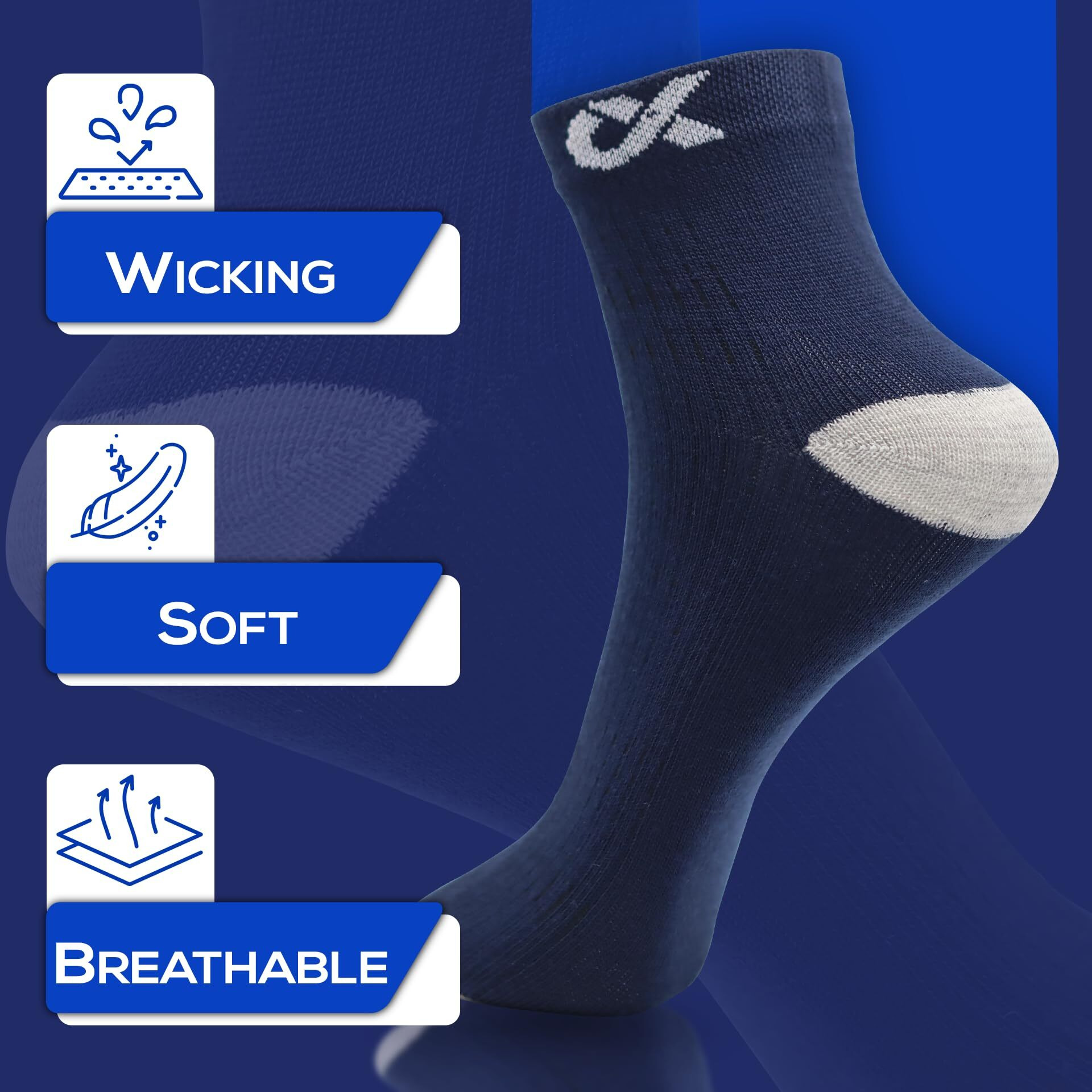 XJARVIS CUBA 12 Pairs Ankle Length Cotton Socks Men & Women for Sports Unisex Multicolor Socks Ideal for Gym, Casual Wear & Running Odor Free, Pack of 12