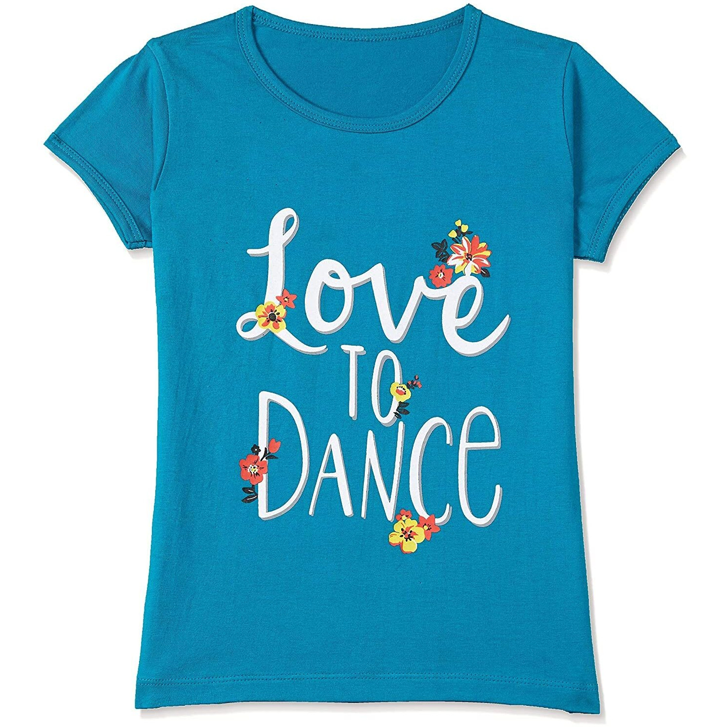 T2F Girl's Solid Regular Fit T-Shirt (Pack of 5) (GLS-TSRT-01_Multicolor 5 7-8 Years)