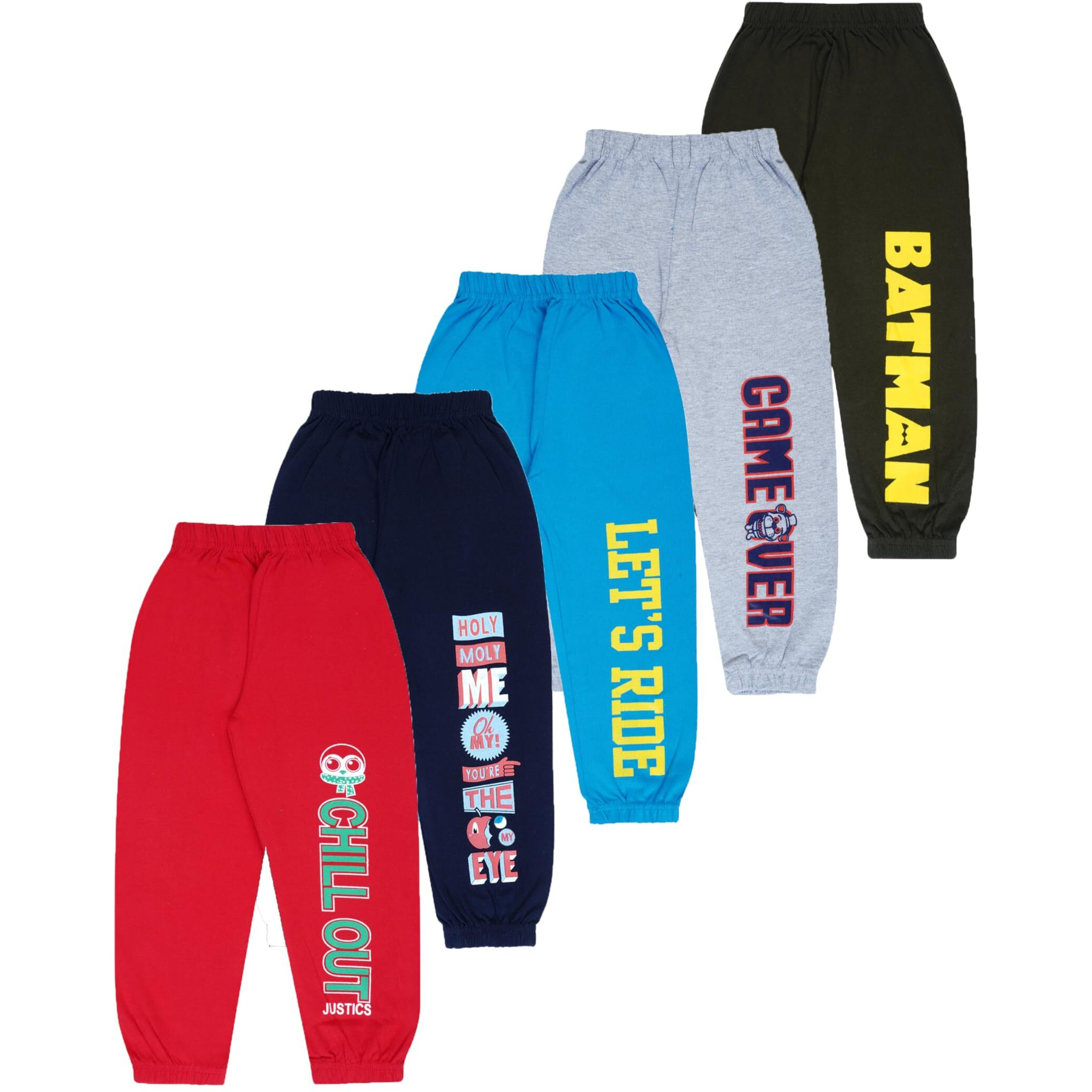T2F Boys Regular Fit Track Pants(BYSTRK05_Multi 3_11 Years-12 Years)