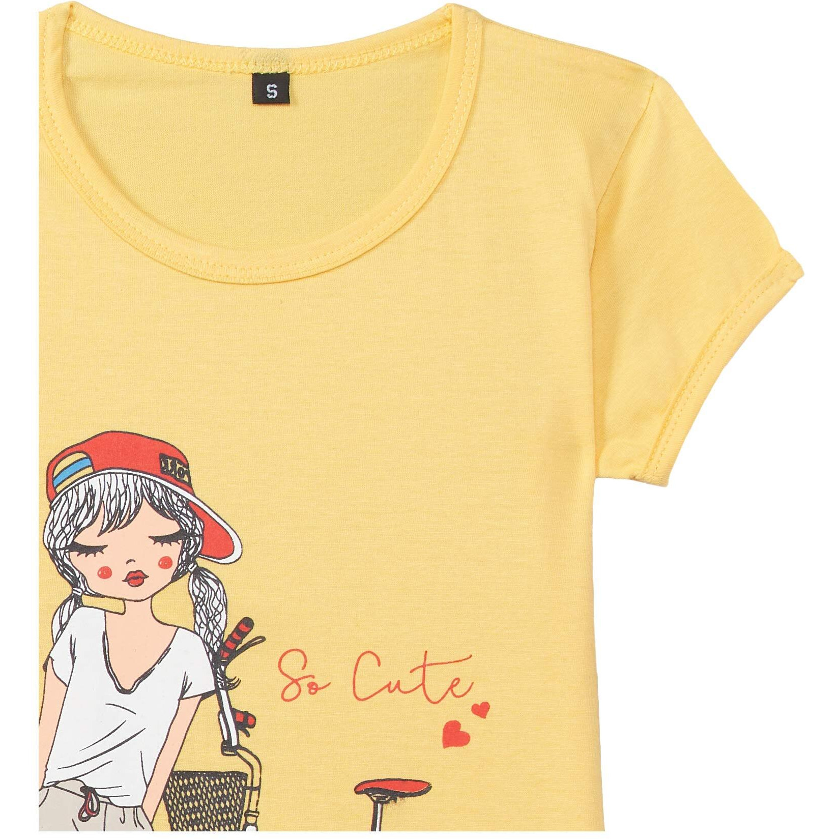 T2F Girl's Plain Regular Fit T-Shirt (GLS-TSRT-03_Multicolor 3 5-6 Years)