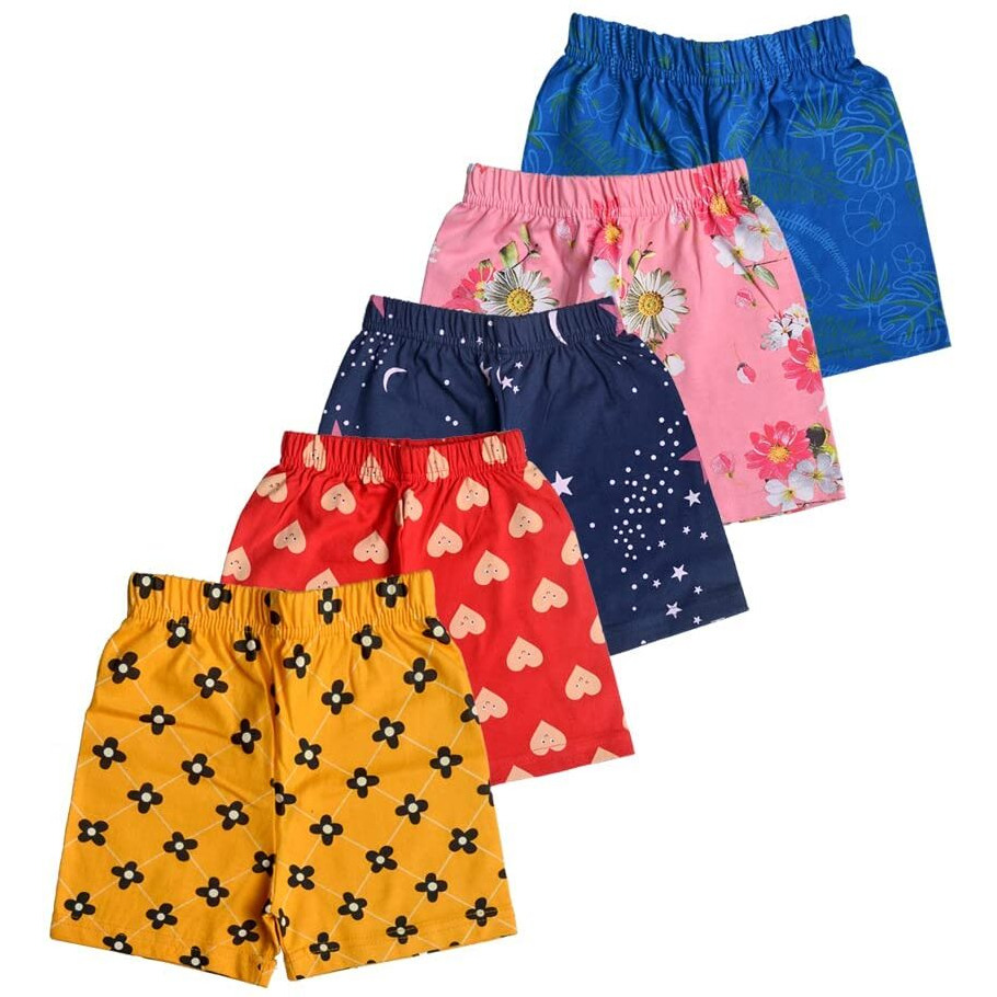 T2F Girl's Shorts (GLS-SHRTS-03_Multicolor 2_7-8 Years)