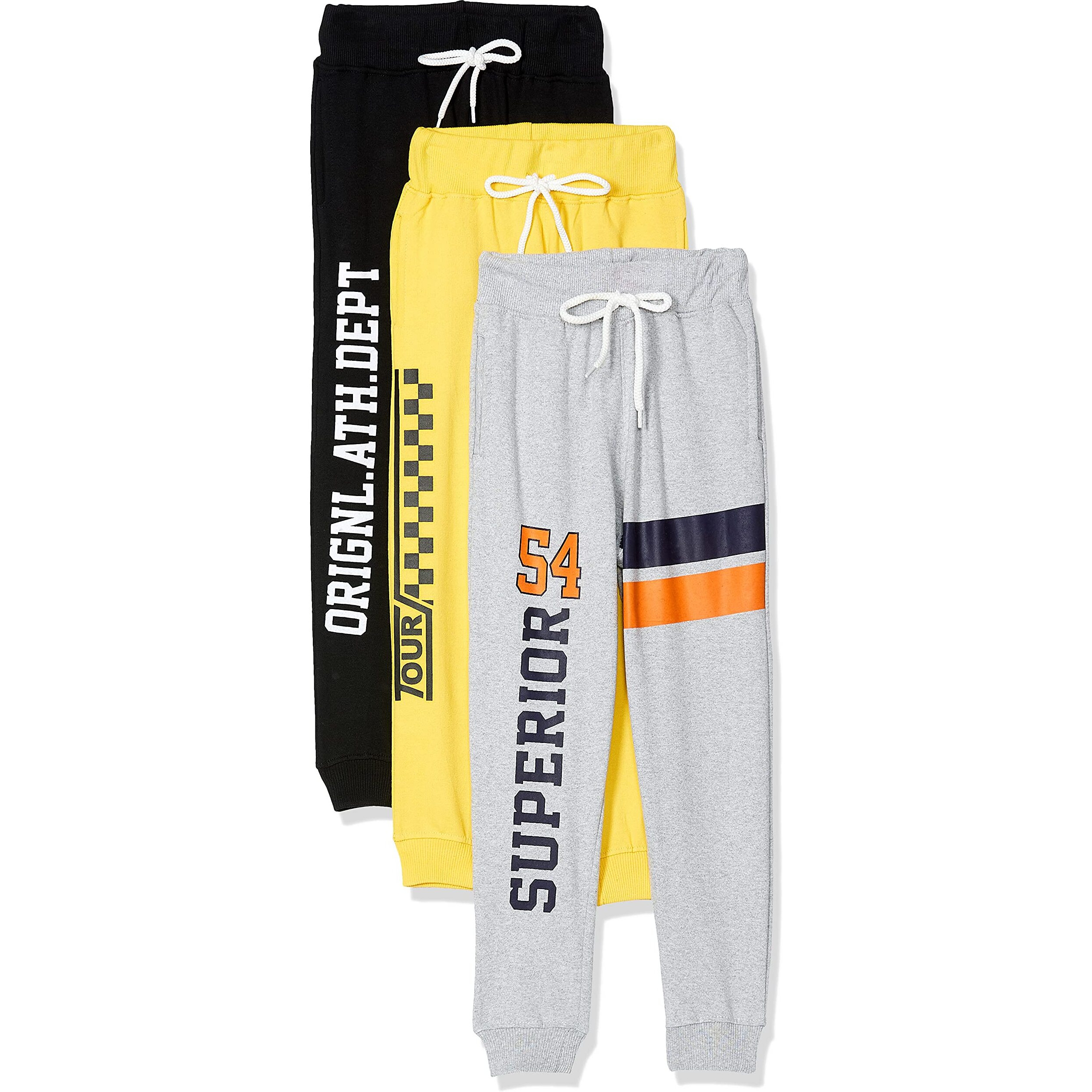 T2F Boy's Regular Track Pants (BYSJOG3P01_Multicolor 1_13-14 Years)