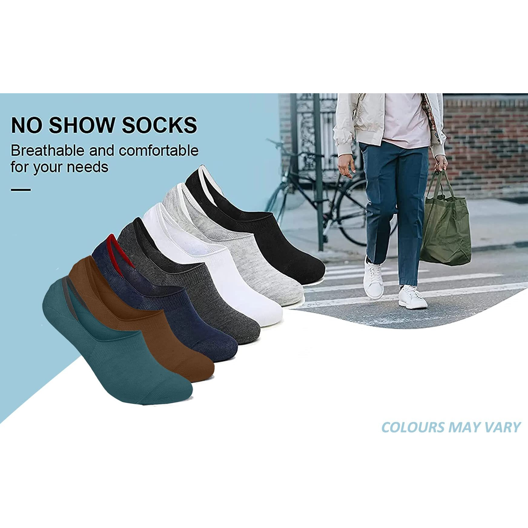 XJARVIS Premium 5 Pairs No Show Low Cut Loafer Socks for Men & Women Non Slip with Combed Cotton Socks for Sports, Running & Hiking, Pack of 5, Multicolour (Free Size)