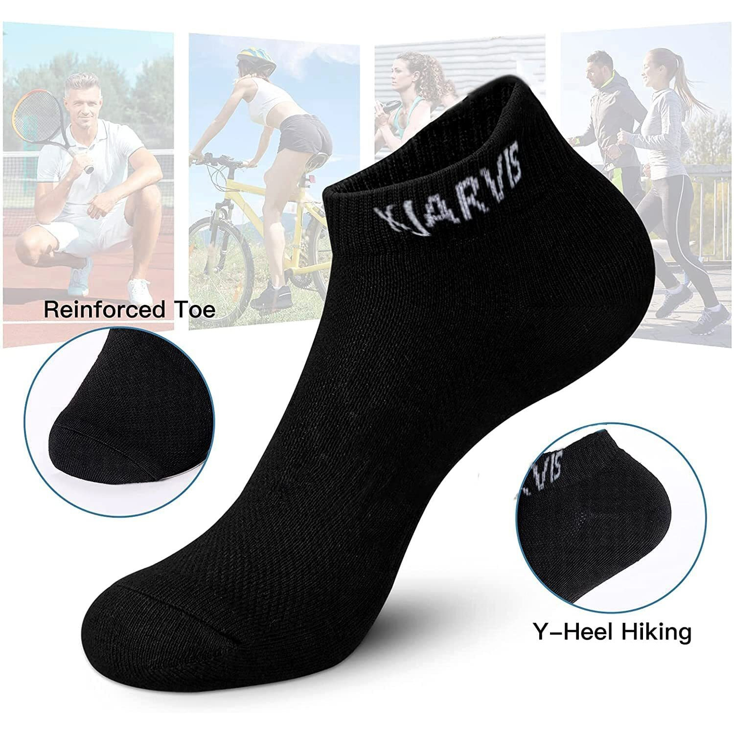 XJARVIS Half Terry Ankle Socks for Men & Women, Breathable Cotton, Unisex Solid Multicolor Sports Towel Socks Combo, Ideal for Running Gym, Casual & Formal Wear, Pack of 10 - Free Size