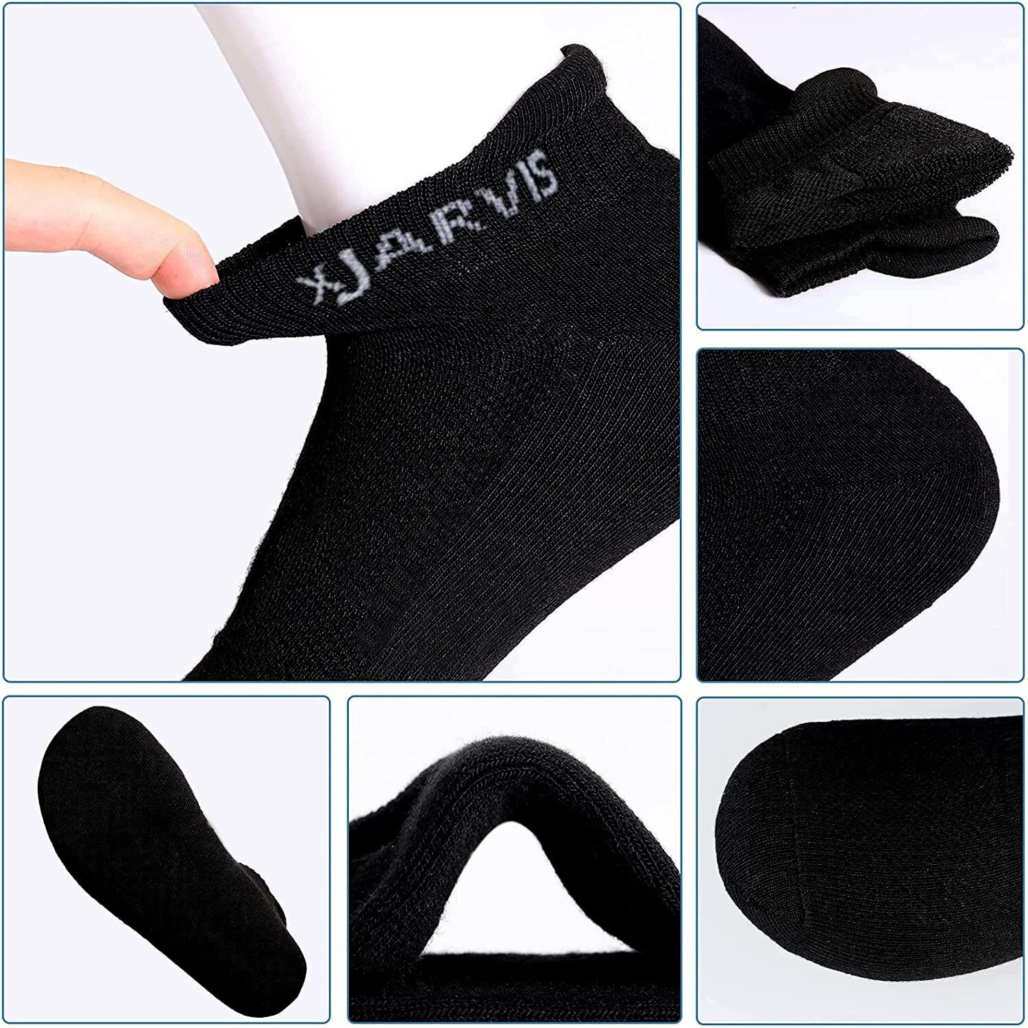 XJARVIS Ankle Length Half Terry Sports Socks Men & Women Made with Durable, Breathable Cotton, Multicolor Towel Socks Ideal for Gym, Regular Casual Wear & Running Odor, Pack of 12