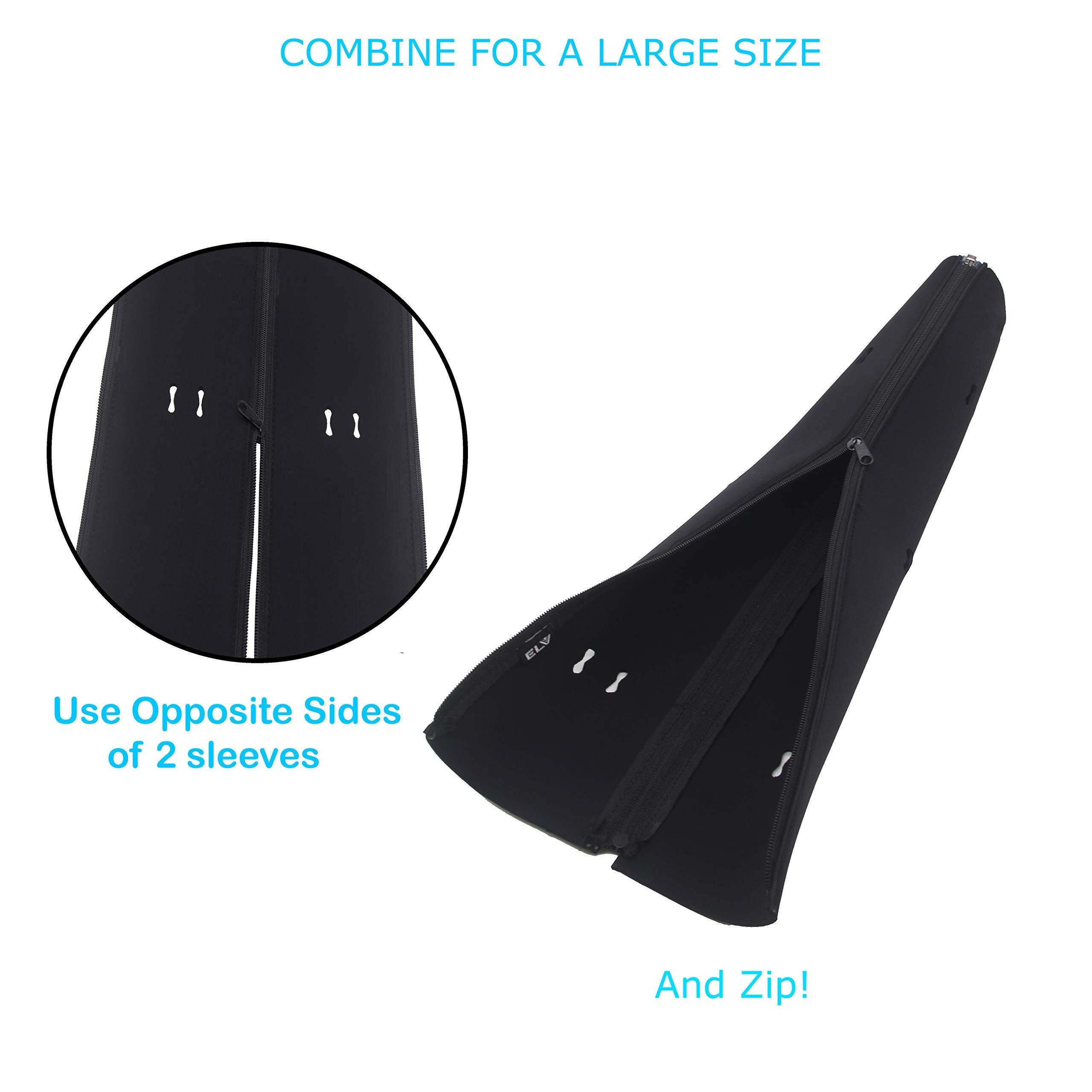 ELV Direct Cable Organiser Manager Cord Management System Sleeve for TV, Computer, Home Theatre, Speaker, Hdmi, Cables with Zipper (19 Inch / 48Cm), Black 19 inch