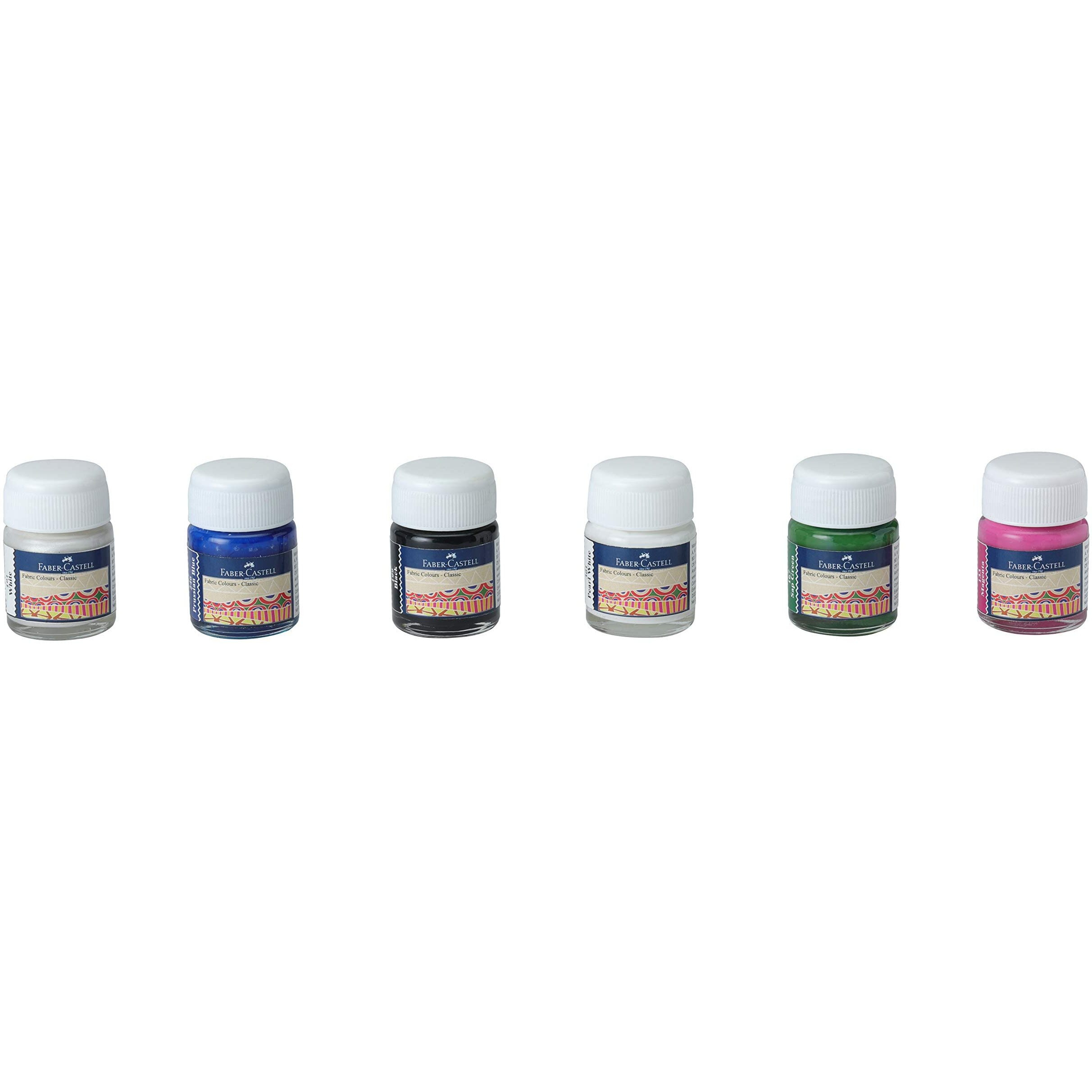 Faber-Castell Fabric Colours - 10ml Each (Pack of 12), Assorted