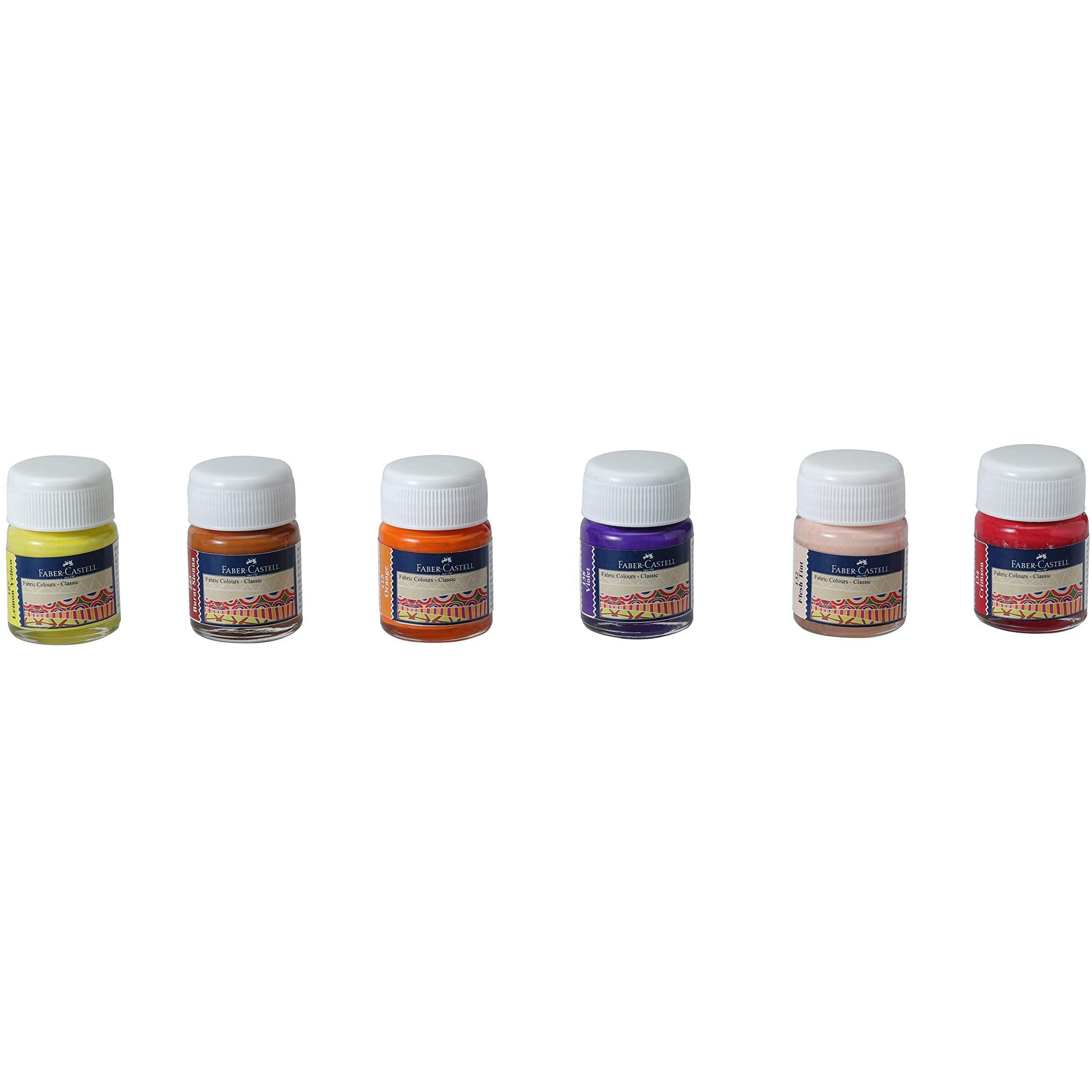 Faber-Castell Fabric Colours - 10ml Each (Pack of 12), Assorted