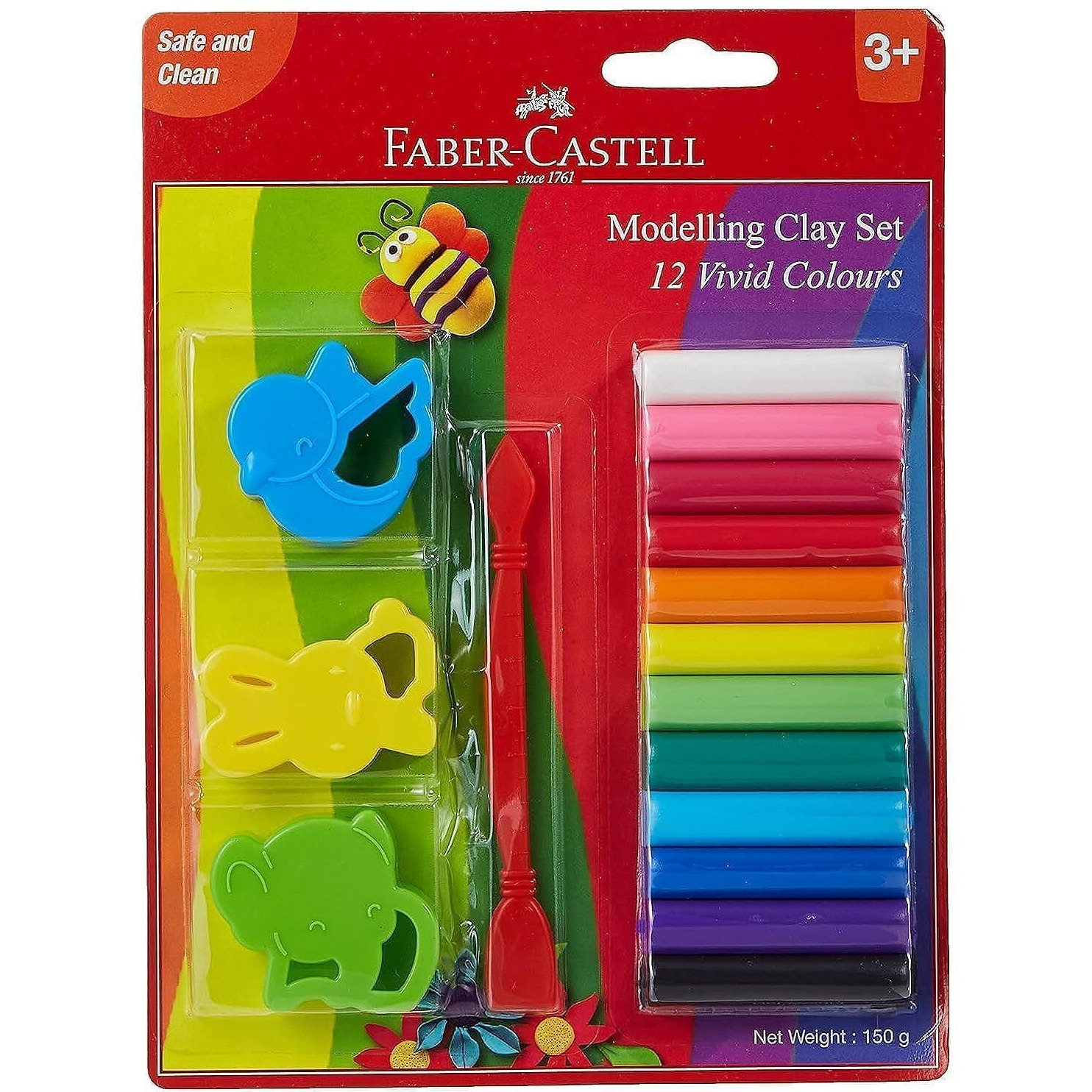 Faber-Castell 12 Modelling Clay 150 mg Blister with Toys