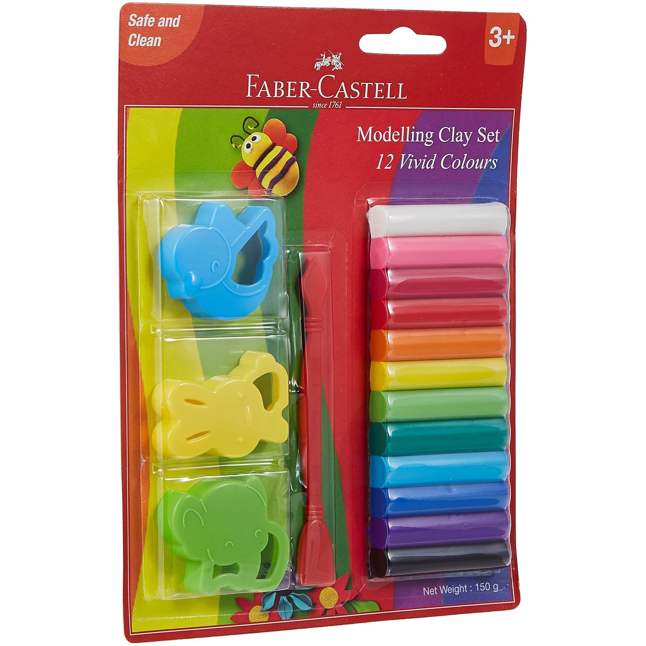 Faber-Castell 12 Modelling Clay 150 mg Blister with Toys