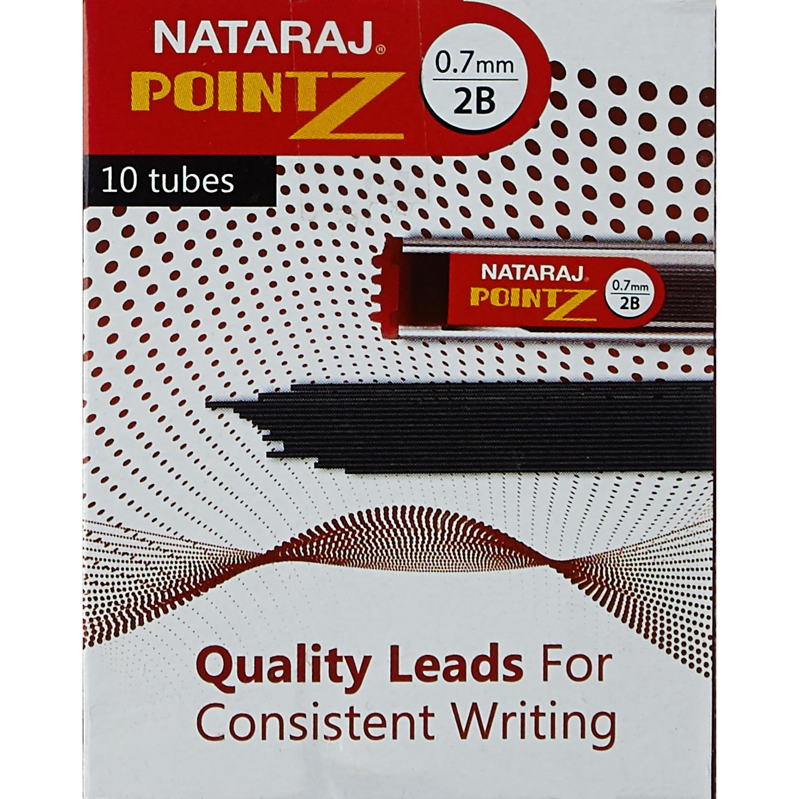 NATARAJ Lead Pointz 0.7mm 2BH Refill for Mechanical Pencils, Smooth Dark Lead, Break Resistant, Comfortable Grip for Writing, Everyday Writing Activities (Pack of 10)