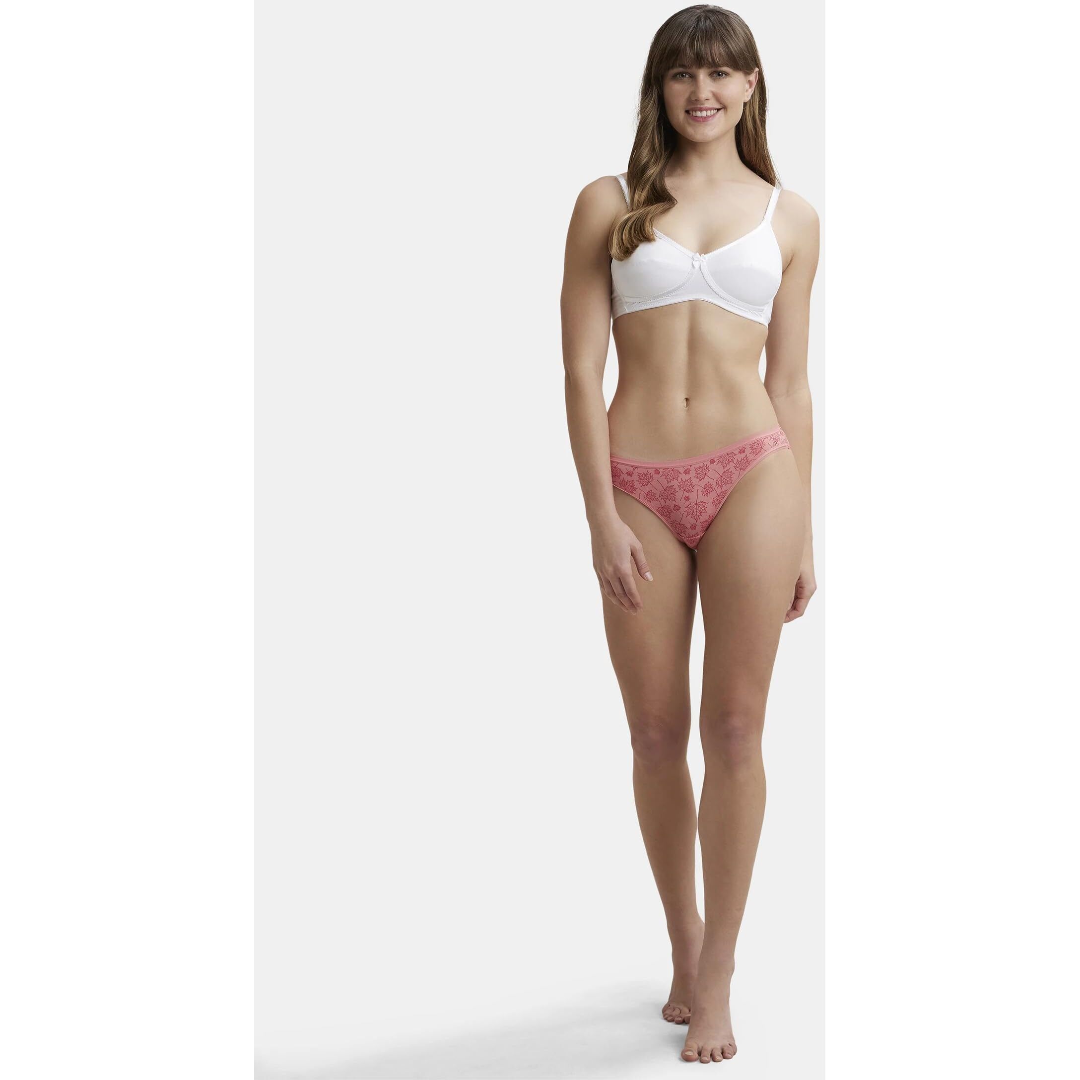 Jockey 1242 Women's Wirefree Non Padded Super Combed Cotton Elastane Stretch Medium Coverage Cross Over Everyday Bra with Adjustable Straps_White_34B