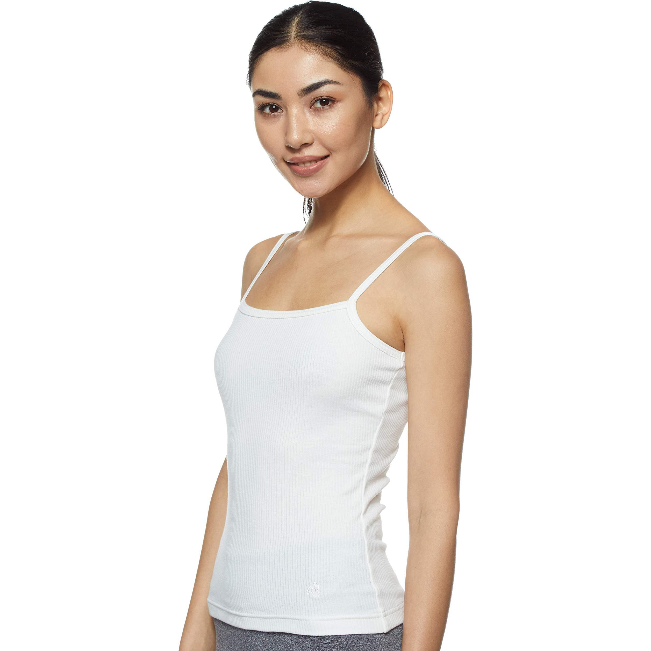 Jockey Snug Fit Low-Neck Thermal Spaghetti Top for Women 2501_Off White_M