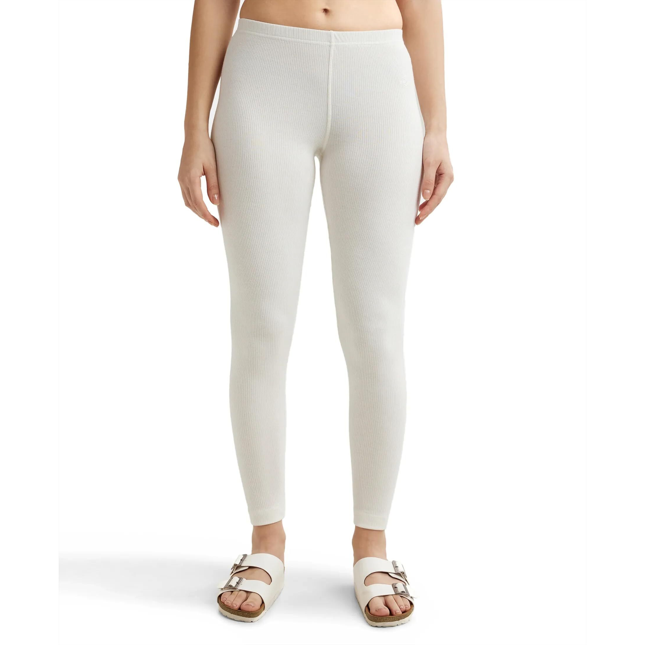 Jockey Women's Tailored Fit Cotton Leggings with Concealed Elastic Waistband (2520-0105-OFWHT-X-Large_Off White_XL)