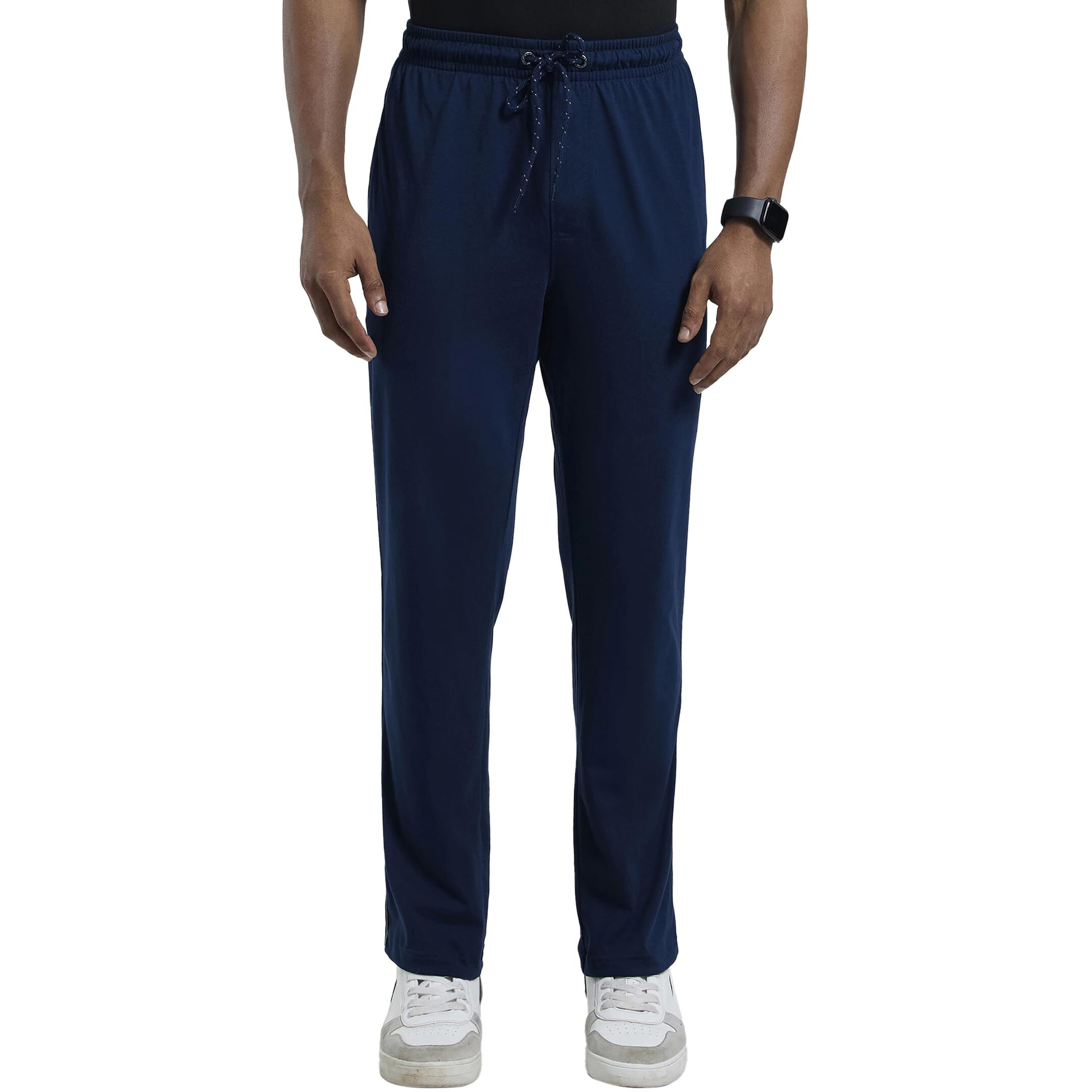 Jockey Men's Regular Fit Cotton Blend Track Pants (9500-0103-NAVY Navy M_Navy Blue_M)