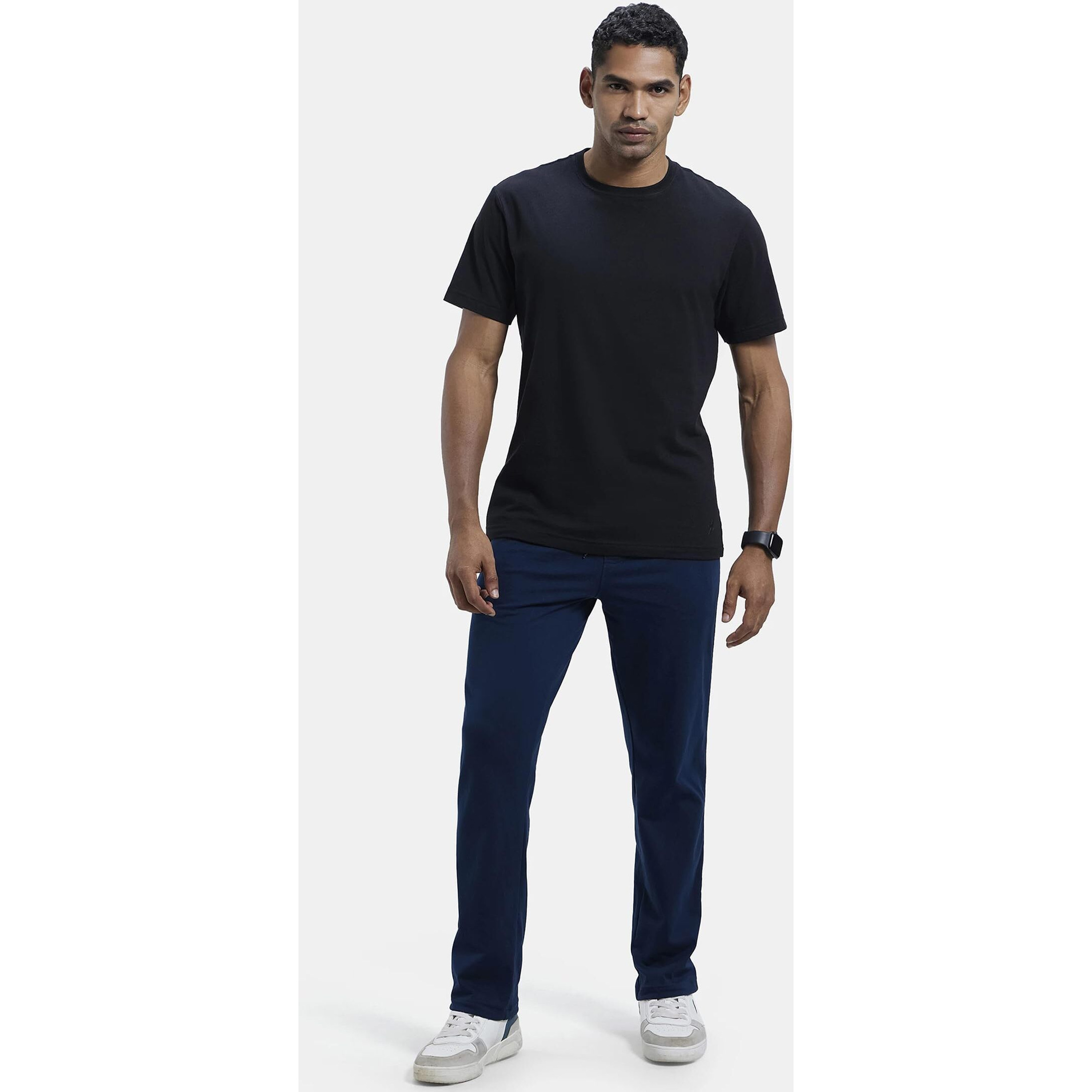 Jockey Men's Regular Fit Cotton Blend Track Pants (9500-0103-NAVY Navy M_Navy Blue_M)