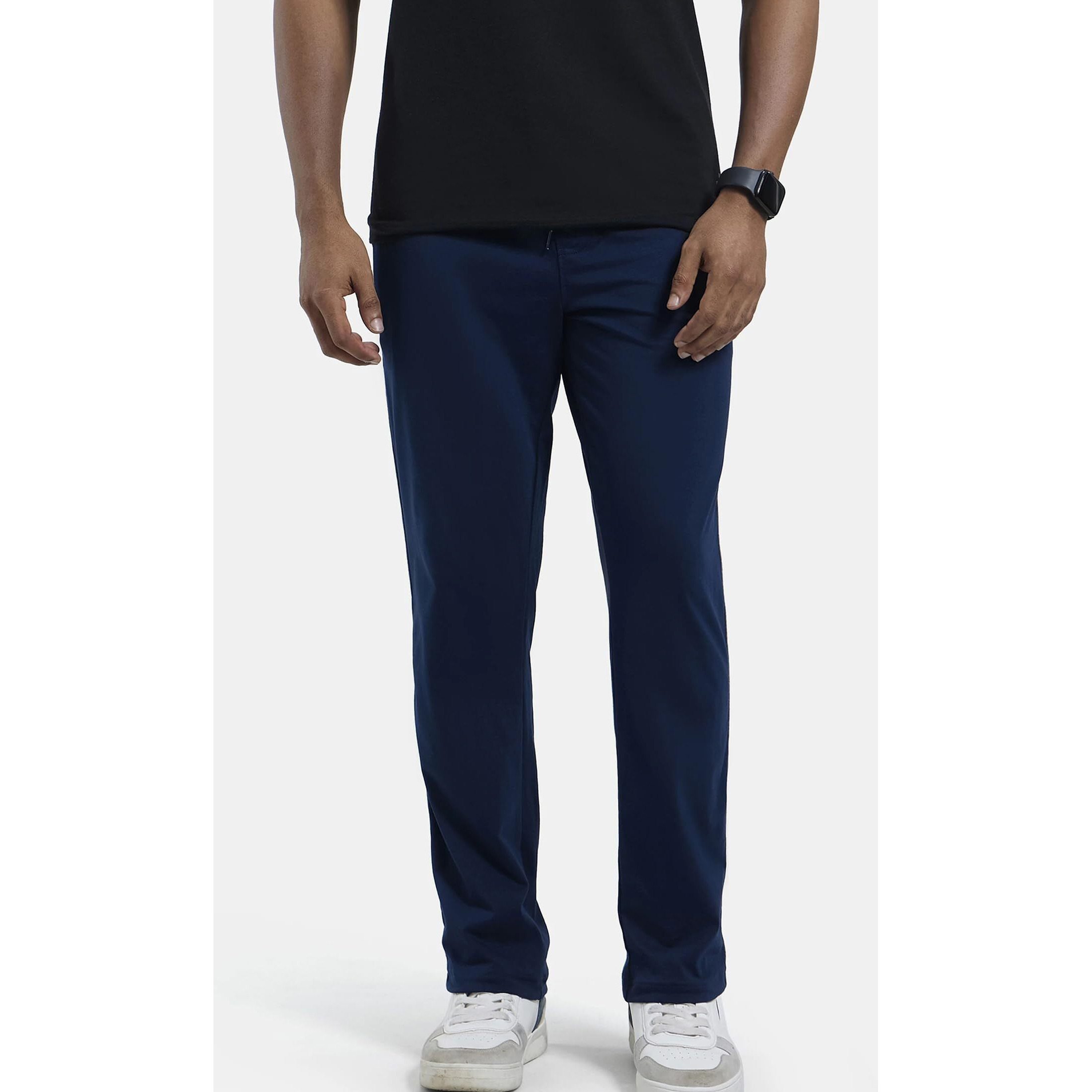 Jockey Men's Regular Fit Cotton Blend Track Pants (9500-0103-NAVY Navy M_Navy Blue_M)