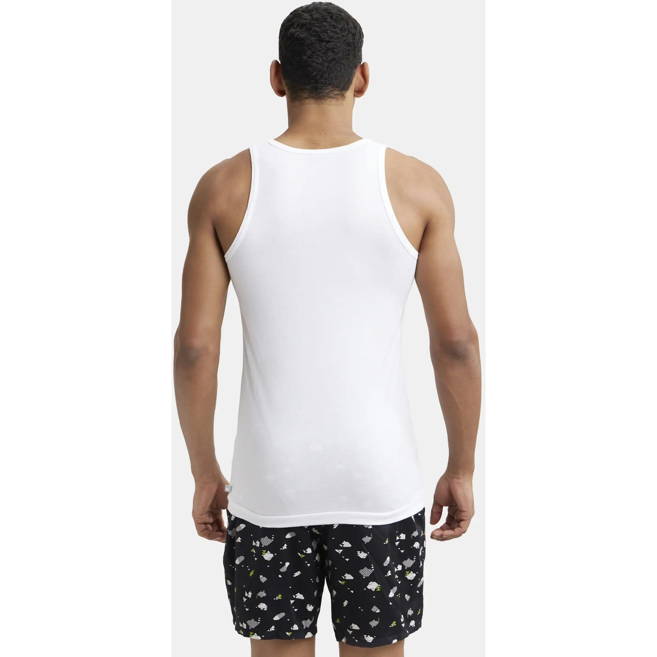 Jockey 8820 Men's Super Combed Cotton Round Neck Sleeveless Vest with Extended Length for Easy Tuck (Pack of 2)_White_S