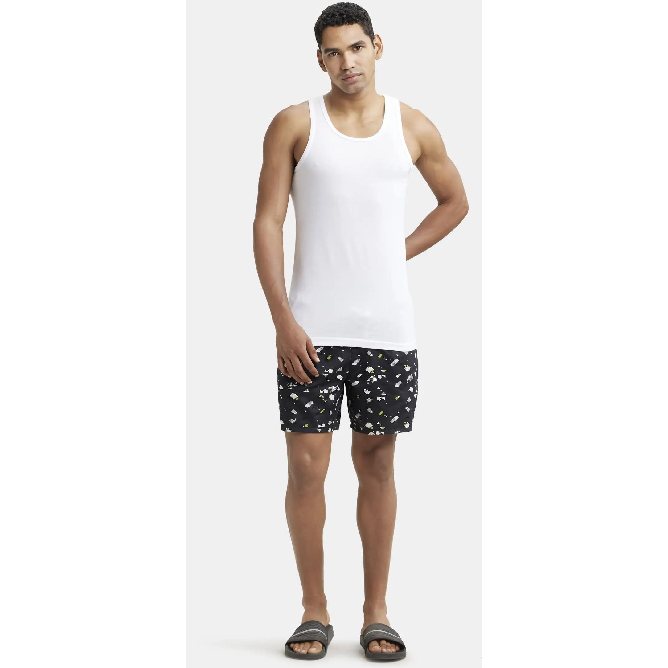 Jockey 8820 Men's Super Combed Cotton Round Neck Sleeveless Vest with Extended Length for Easy Tuck (Pack of 2)_White_S