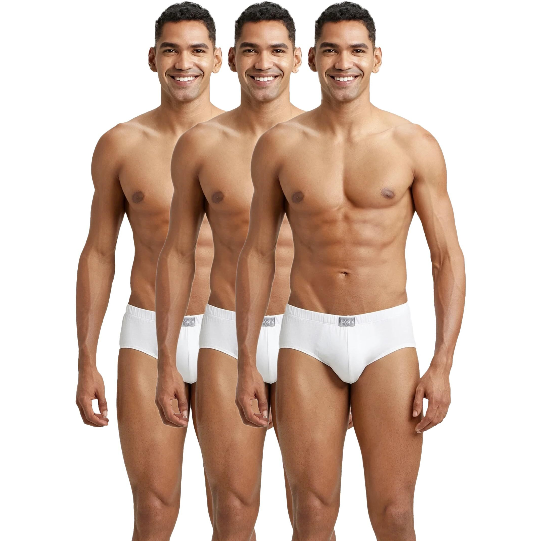 Jockey Men's Cotton Brief (Pack of 3) (8901326033005_8035-0310-White L)(Color May Vary)