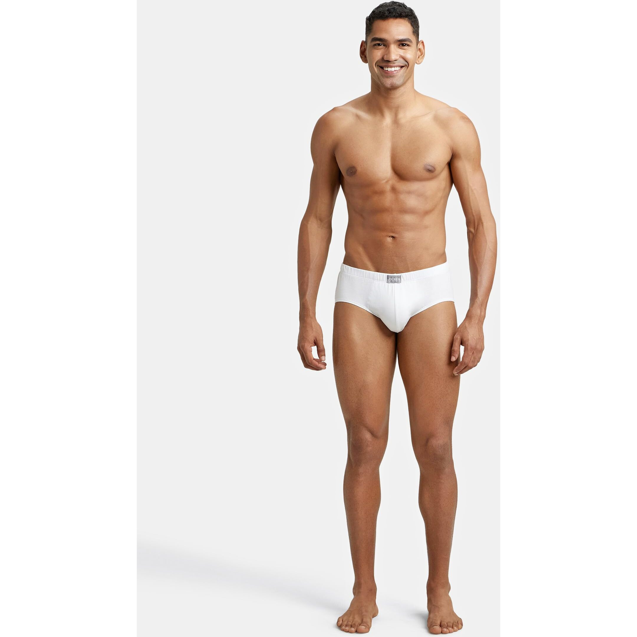 Jockey Men's Cotton Brief (Pack of 3) (8901326033005_8035-0310-White L)(Color May Vary)