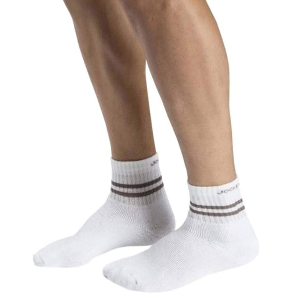 Jockey 7036 Men's Compact Cotton Terry Ankle Length Socks with Stay Fresh Treatment_White_Free Size