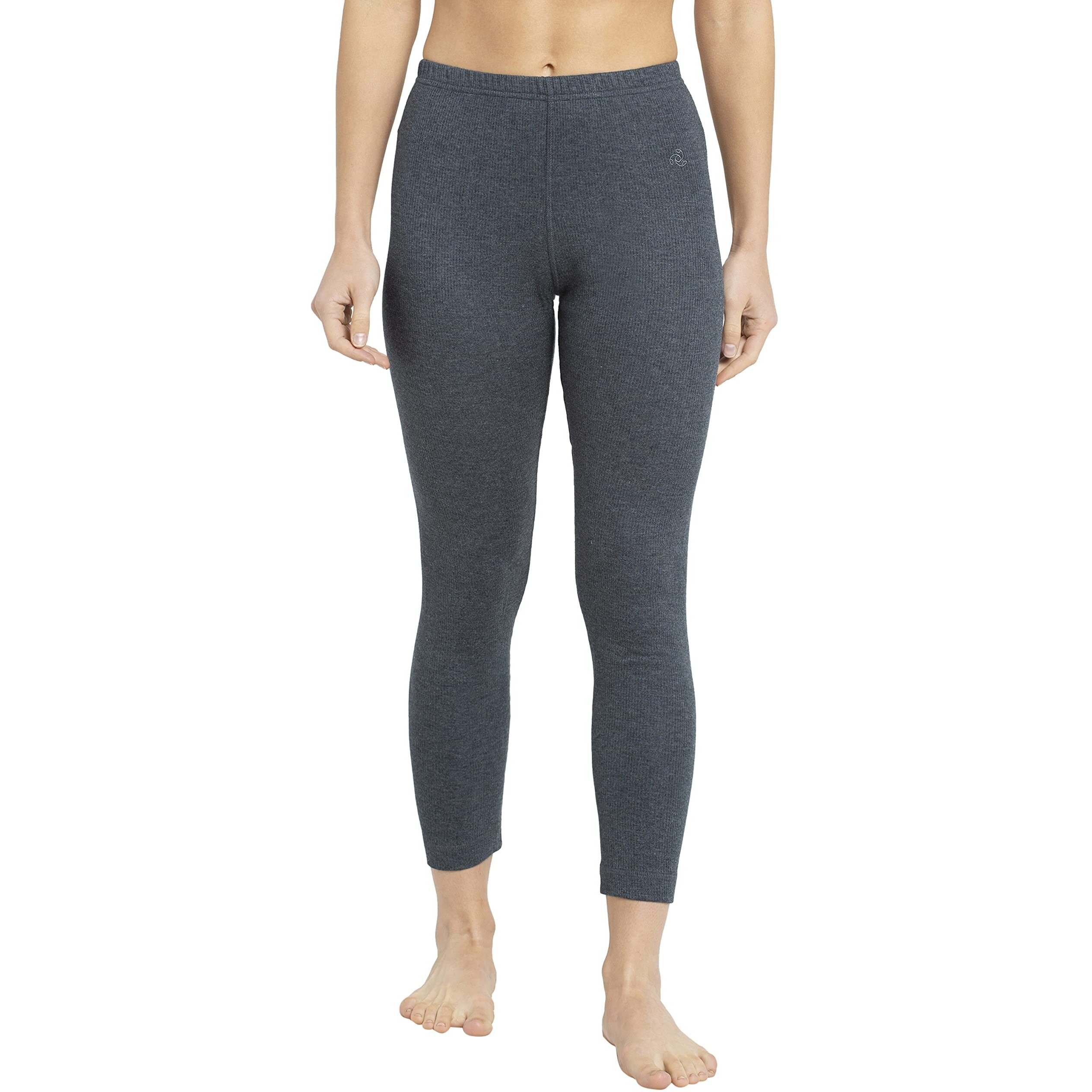Jockey Women's Tailored Fit Cotton Thermal Leggings with Concealed Elastic Waistband (2520-0105-CHAML-Medium_Grey_M)